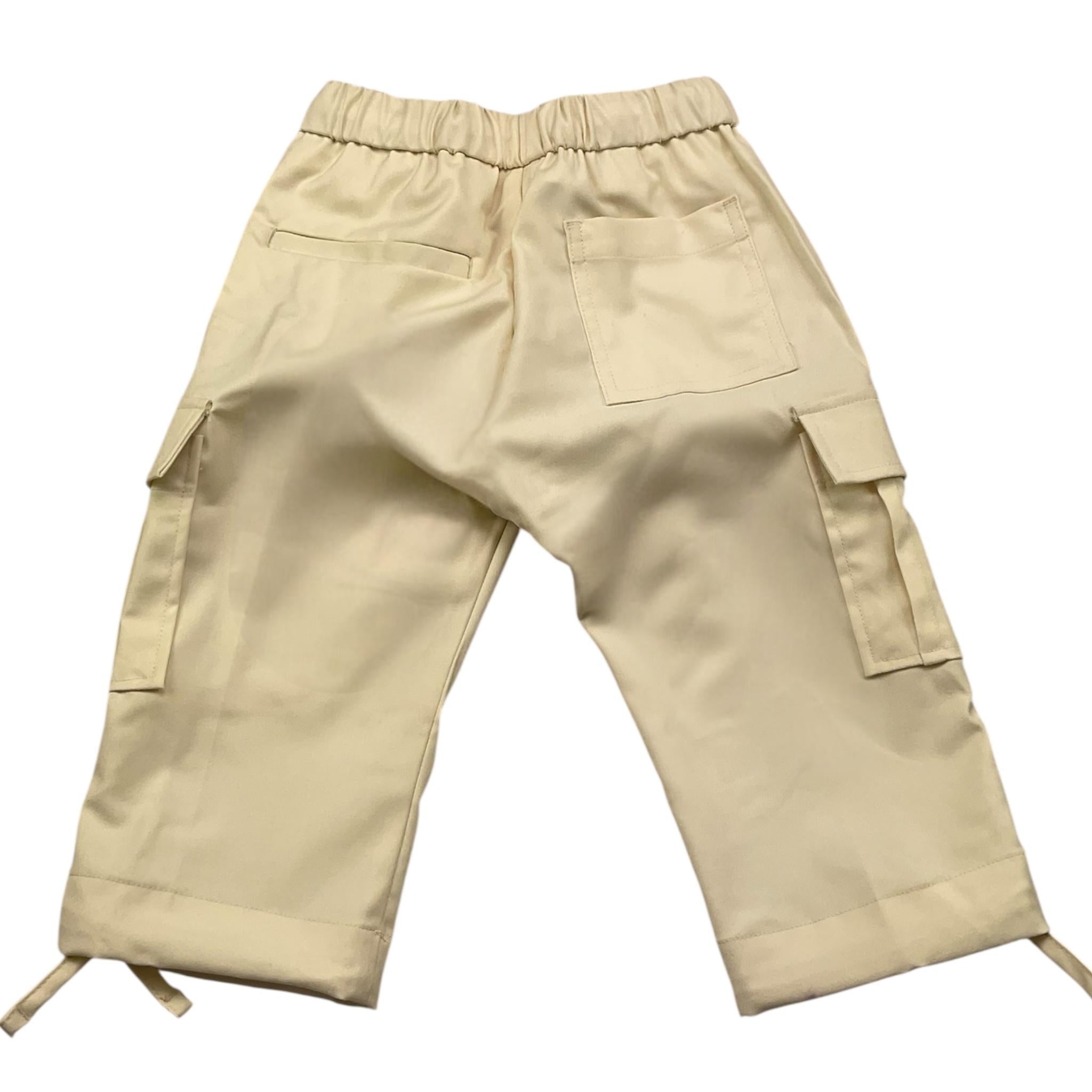 I'M BRIAN pantalone tinta unita con elastico in vita Panna per Bambino PA3073J PANNA I'M BRIAN