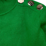MET maglia mezzo collo tinta unita a costine Verde per Bambina ME536 VERDE MET