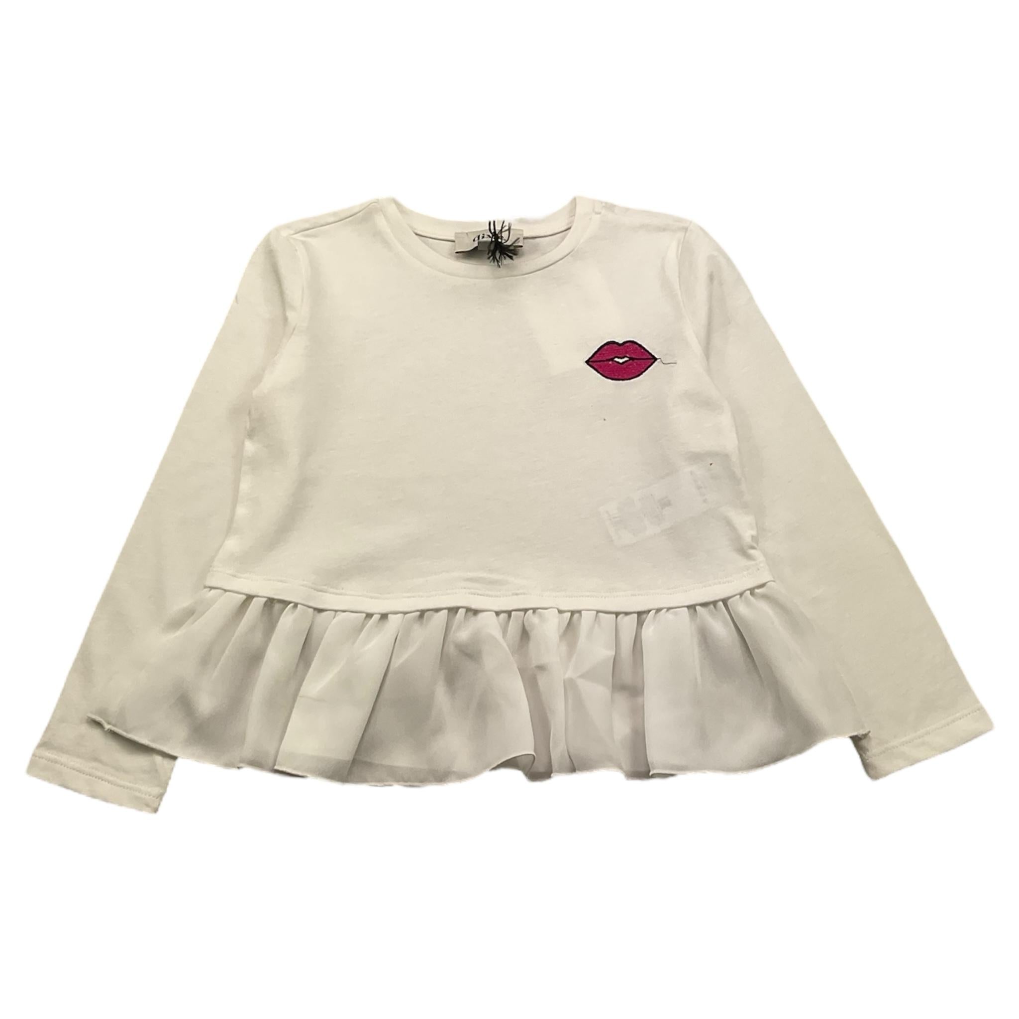 DIXIE shirt girocollo tinta unita con stampa in contrasto Bianco per Bambina ML37030G67 BIANCO DIXIE