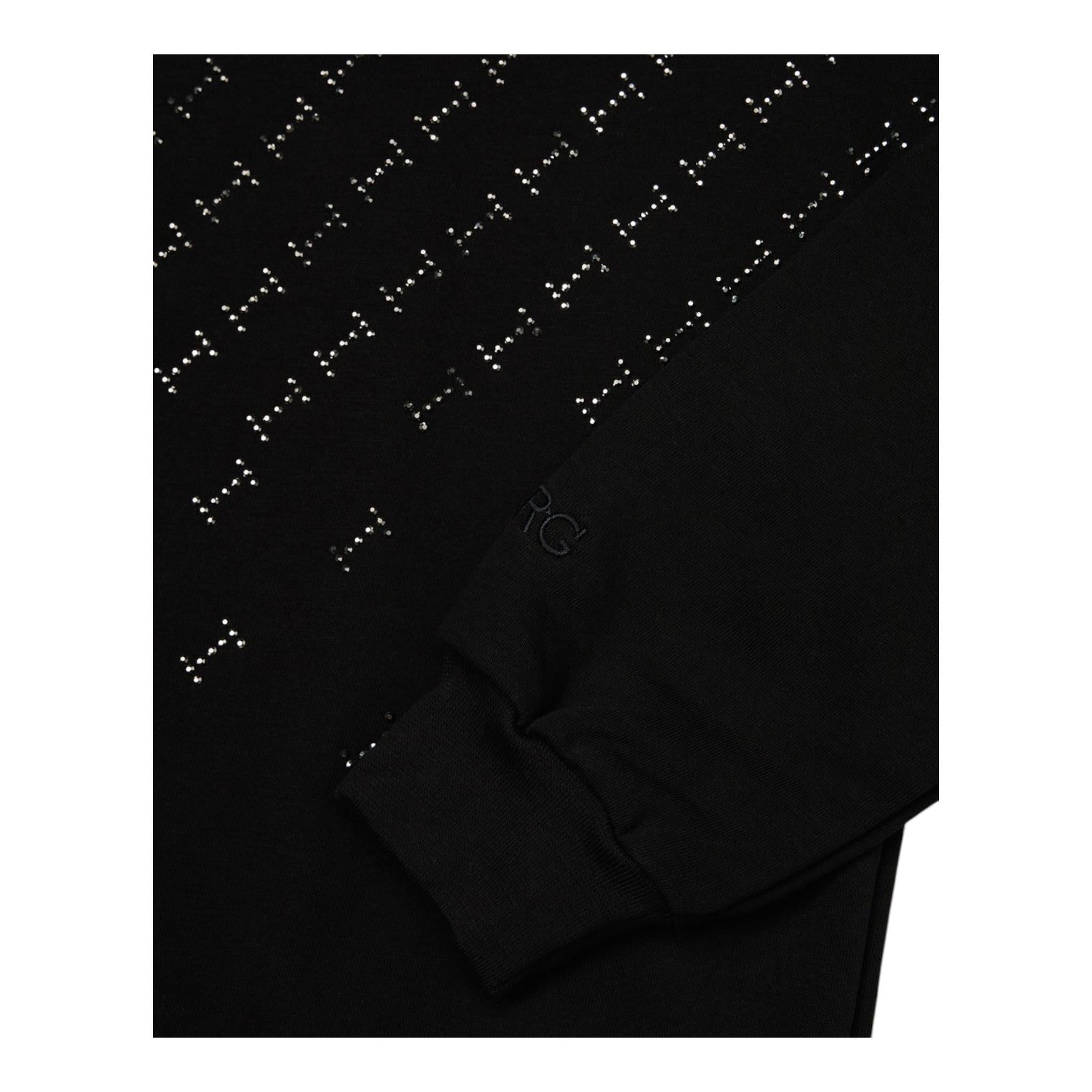 ICEBERG abito felpa con cappuccio tinta unita con brillantini Nero per Bambina VSICE5358J NERO ICEBERG