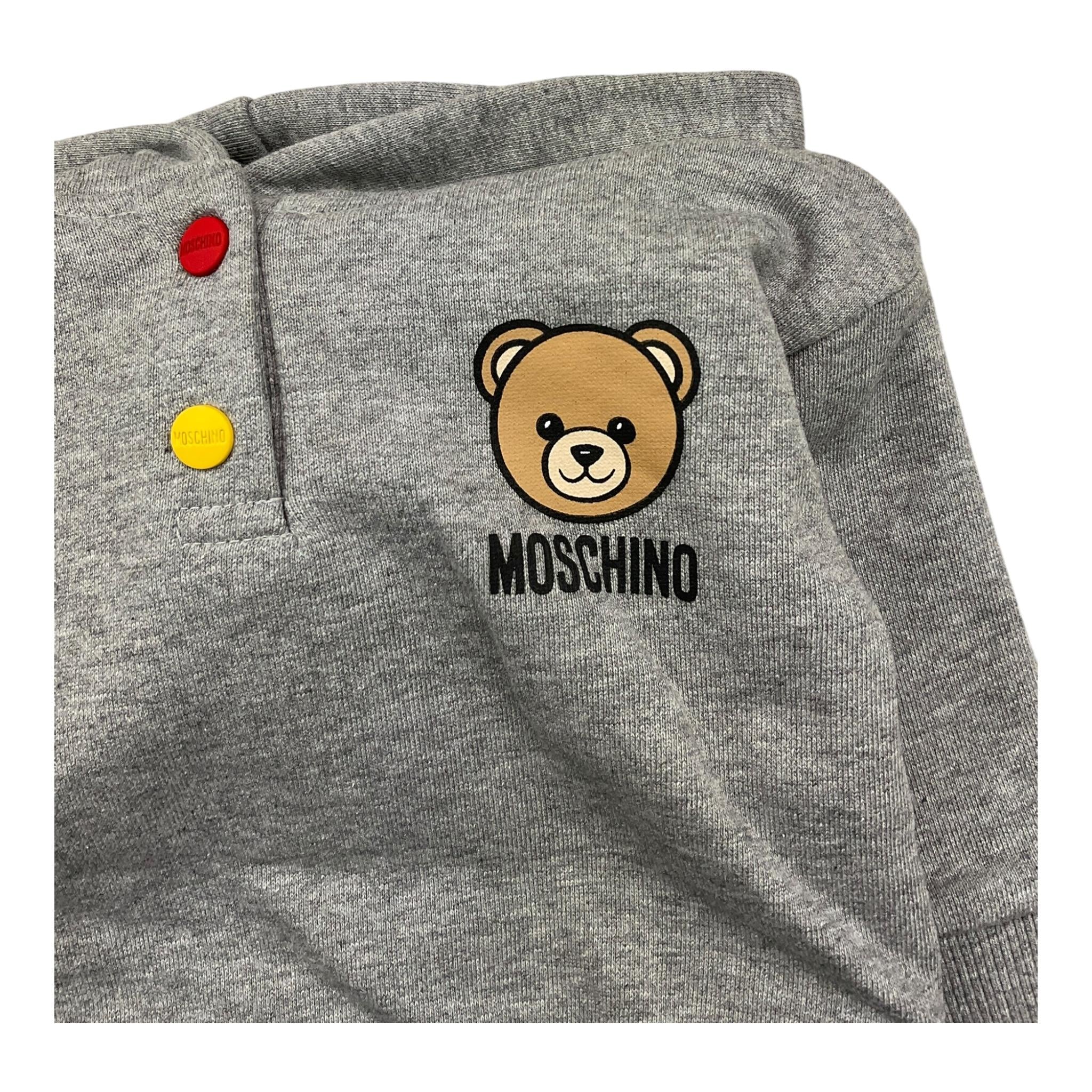 MOSCHINO felpa tinta unita con stampa e cappuccio Grigio per Neonato MUF05Z GRIGIO MOSCHINO