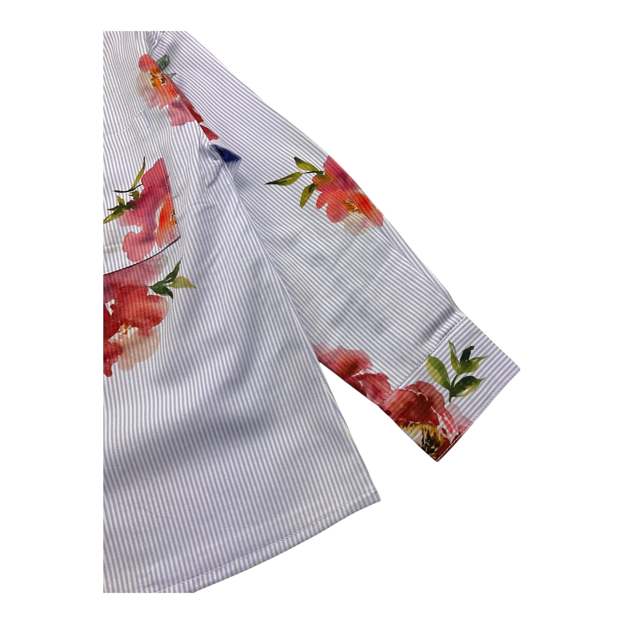 DIXIE camicia tinta unita con fantasia a righe e stampa fiori Bianco per Bambina CL31274G67 BIANCO DIXIE