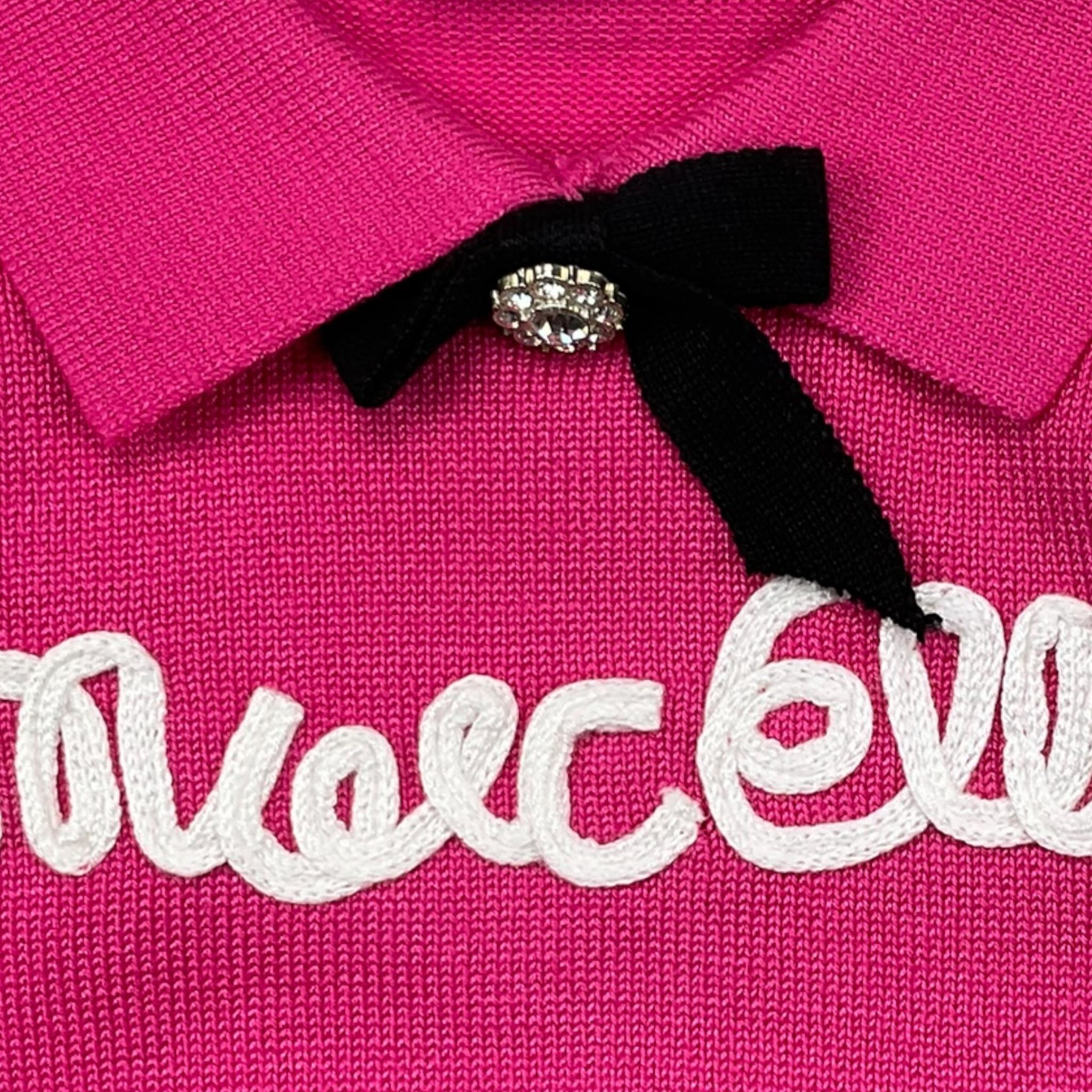 MARC ELLIS maglia con colletto tinta unita con stampa Fuxia per Neonata JMNSW00190 FUXIA MARC ELLIS