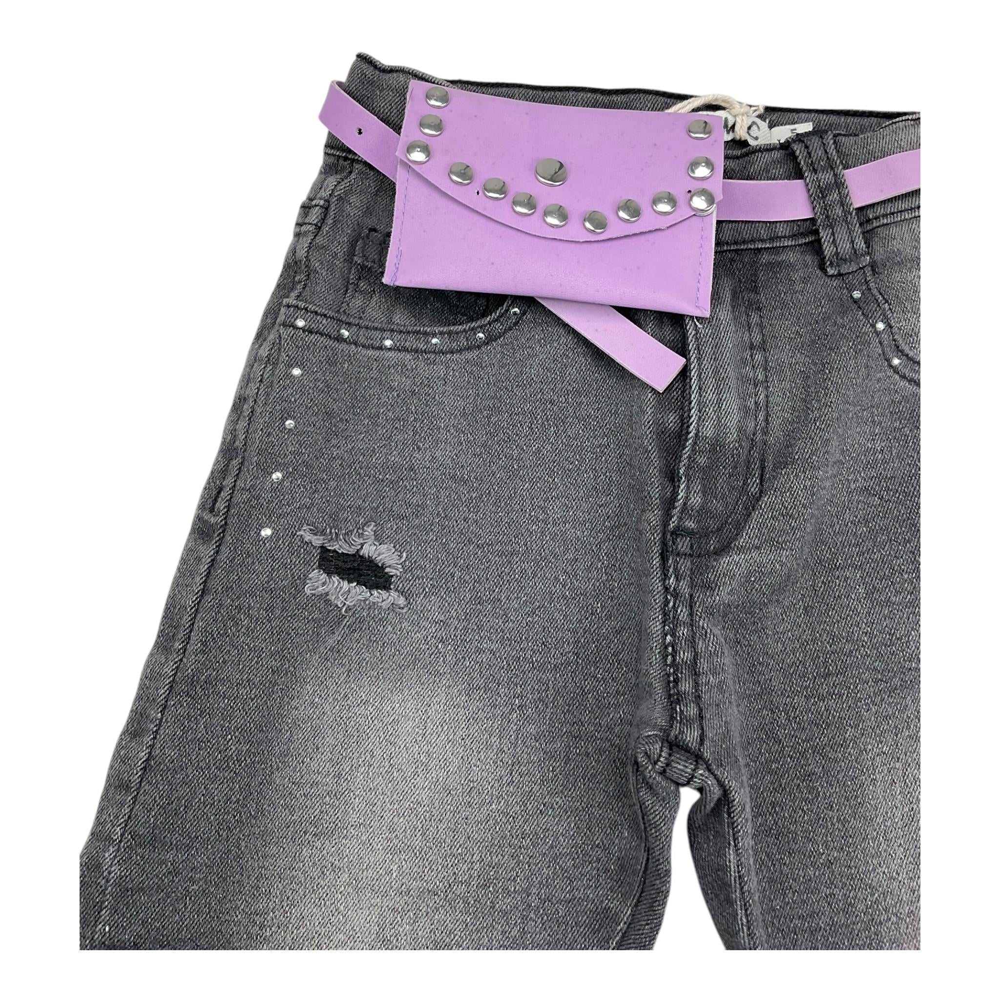 EMC jeans tinta unita con borsetta Nero per Bambina BZ7106 NERO EMC