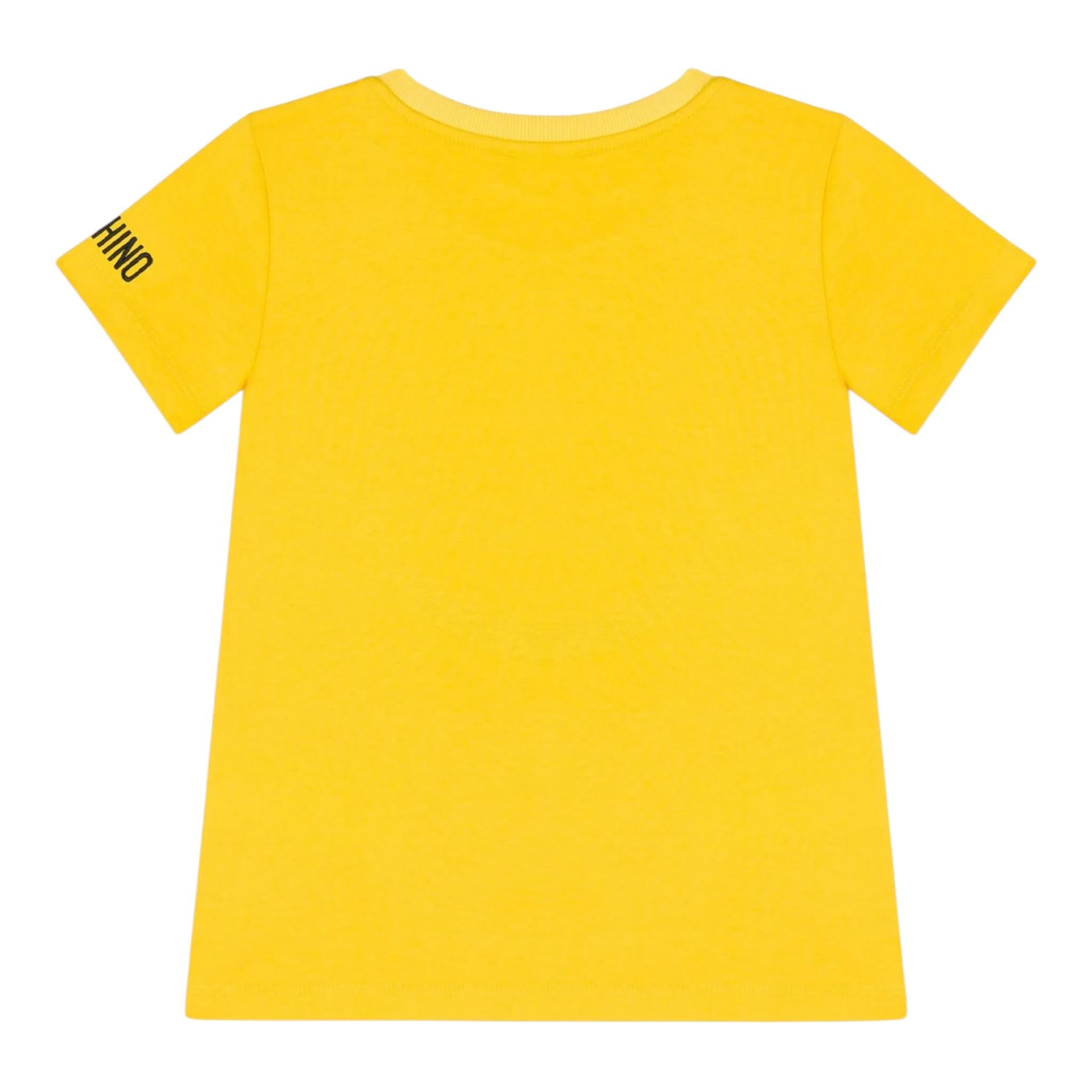 MOSCHINO t-shirt girocollo tinta unita con smile Giallo per Bambino HAM06G GIALLO MOSCHINO