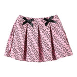 MISS BLUMARINE gonna tinta unita con elastico in vita e stampe logo Rosa per Bambina IF4081 ROSA MISS BLUMARINE