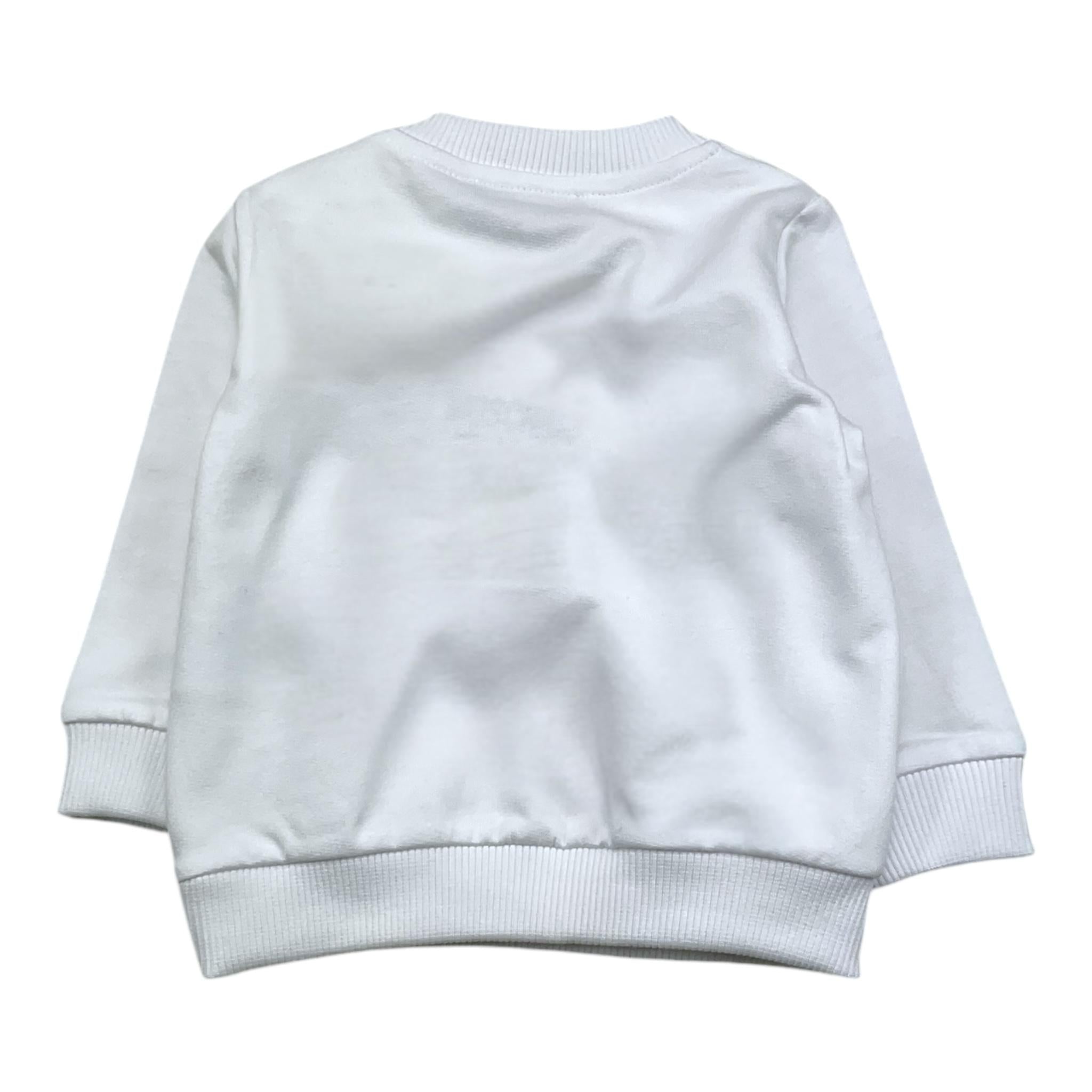 MOSCHINO felpa girocollo tinta unita con stampa Bianco per Neonato MRF060 BIANCO MOSCHINO