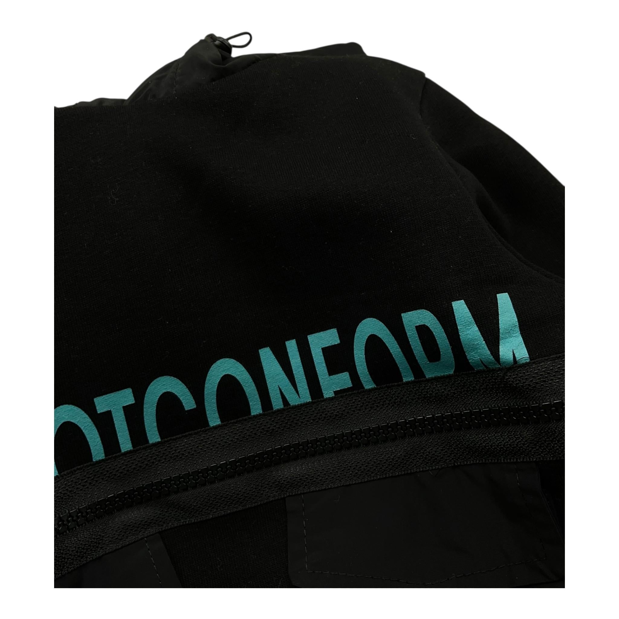 DO NOT CONFORM felpa tinta unita con cappuccio e stampa Nero per Neonato DFE013 NERO DO NOT CONFORM