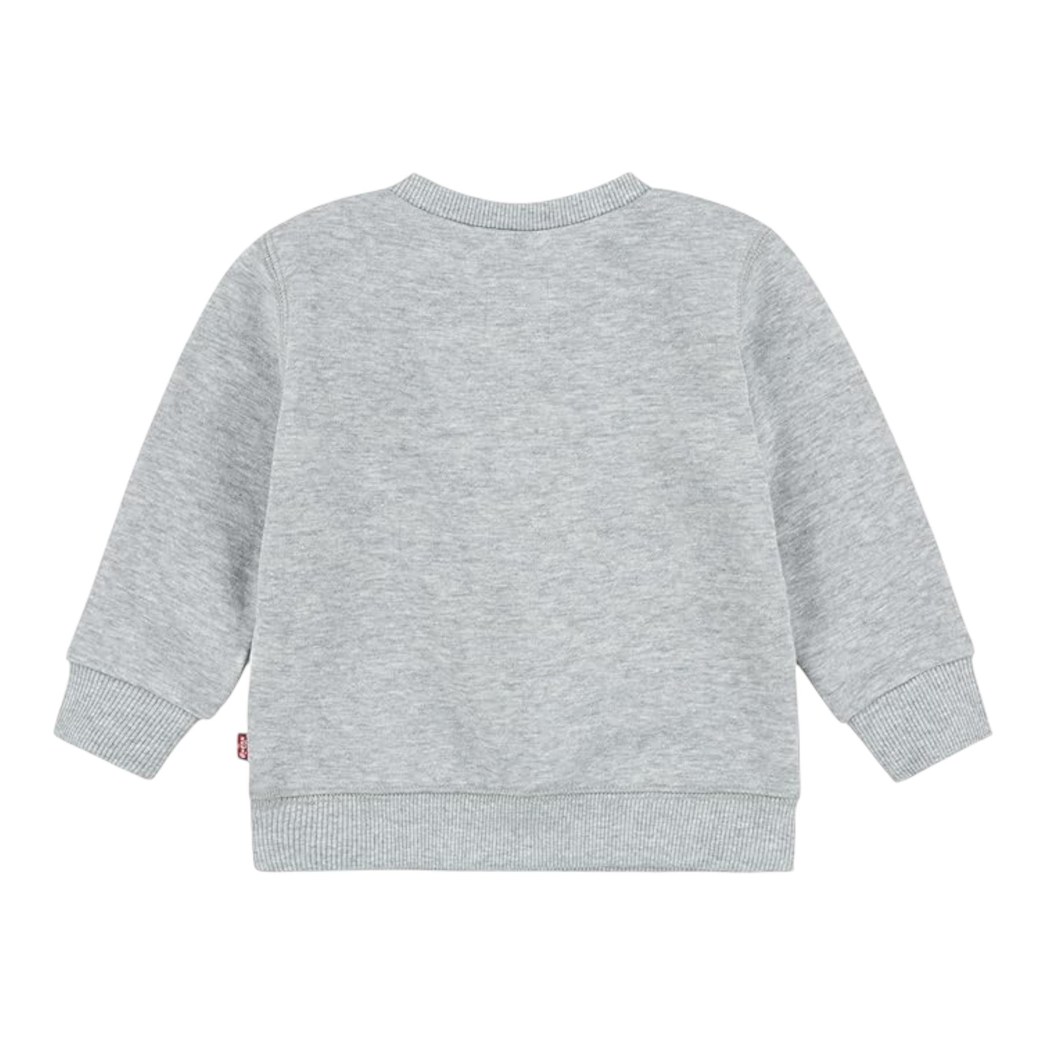 LEVI'S felpa chiusa girocollo tinta unita con stampa logo Grigio per Bambino 8E9079X GRIGIO LEVI'S