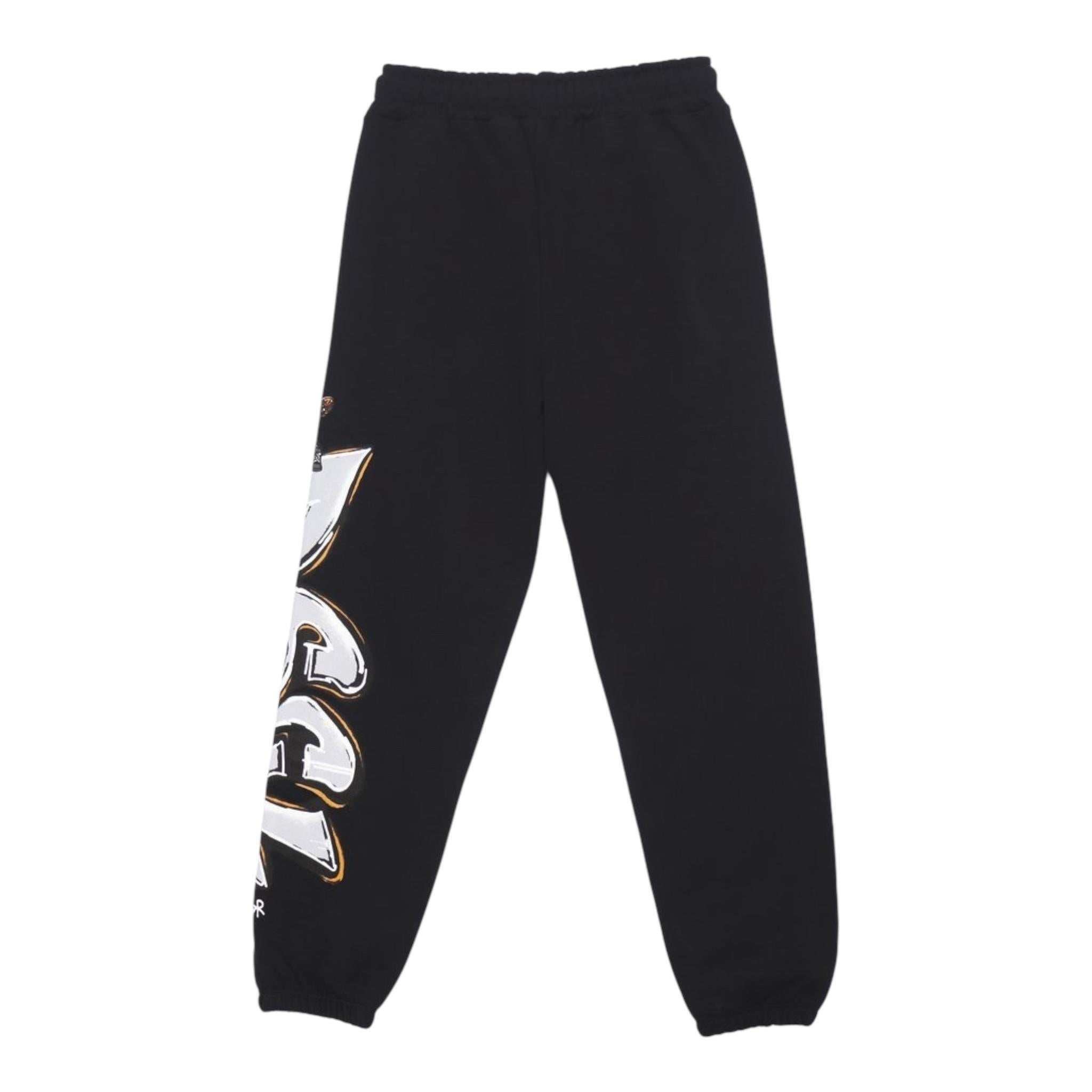 DISCLAIMER pantalone tinta unita modello tuta con stampa Nero per Bambino 24IDK58221X NERO DISCLAIMER