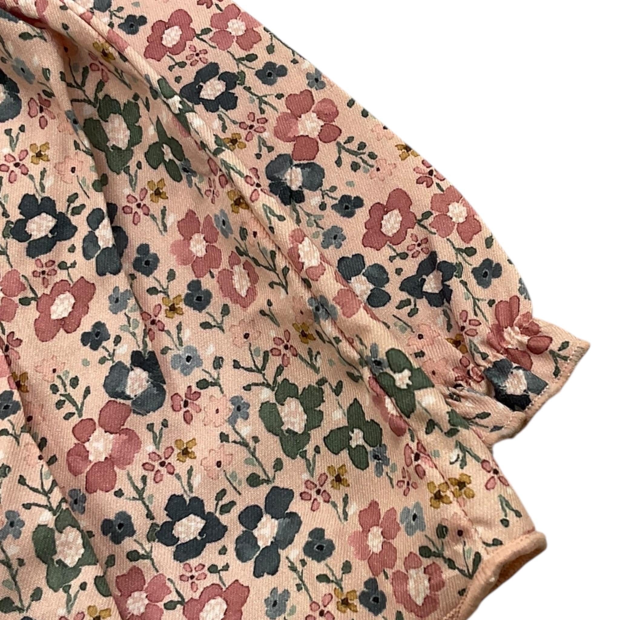 CALAMARO completo 2pz camicia-coulotte fantasia fiori Rosa per Neonata 22064 ROSA CALAMARO