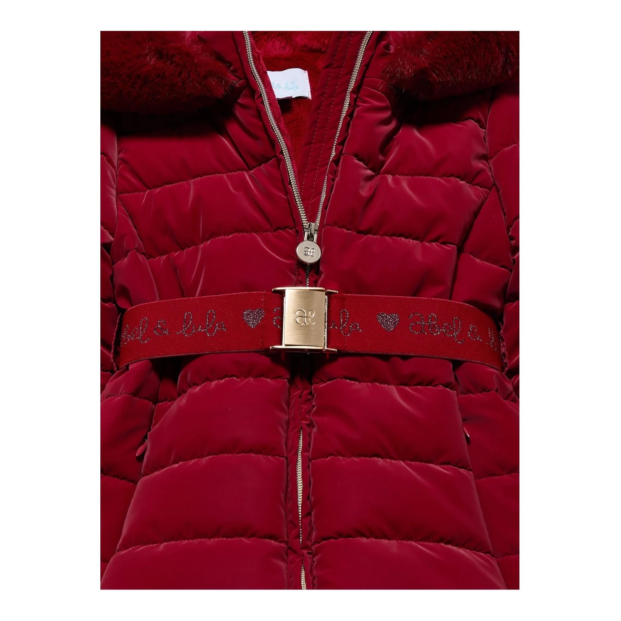 ABEL & LULA giubbino tinta unita con zip e cappuccio Rosso per Bambina 5839X ROSSO ABEL & LULA