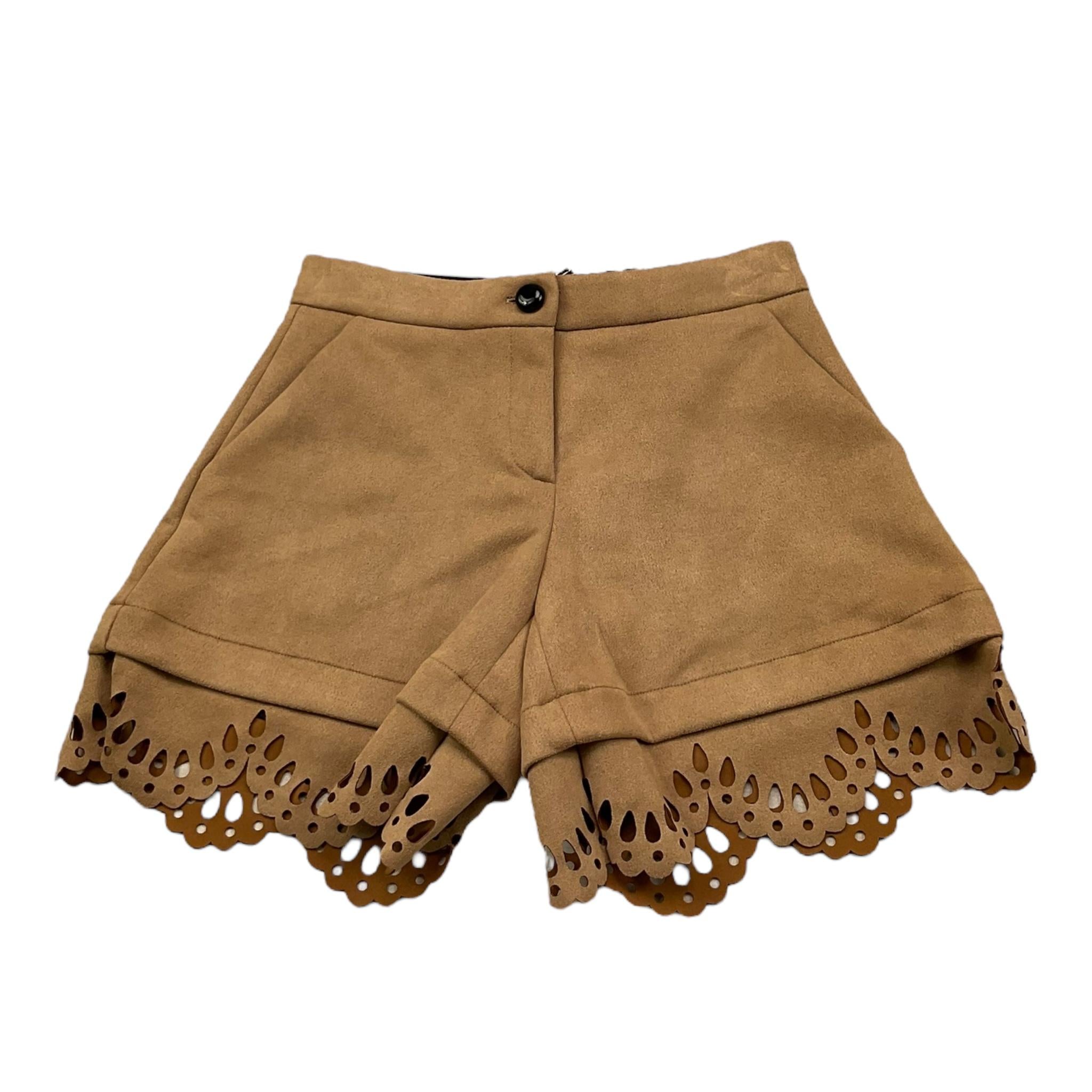 MIMISOL short tinta unita in camoscio Cammello per Bambina MFPA159 CAMMELLO MIMISOL