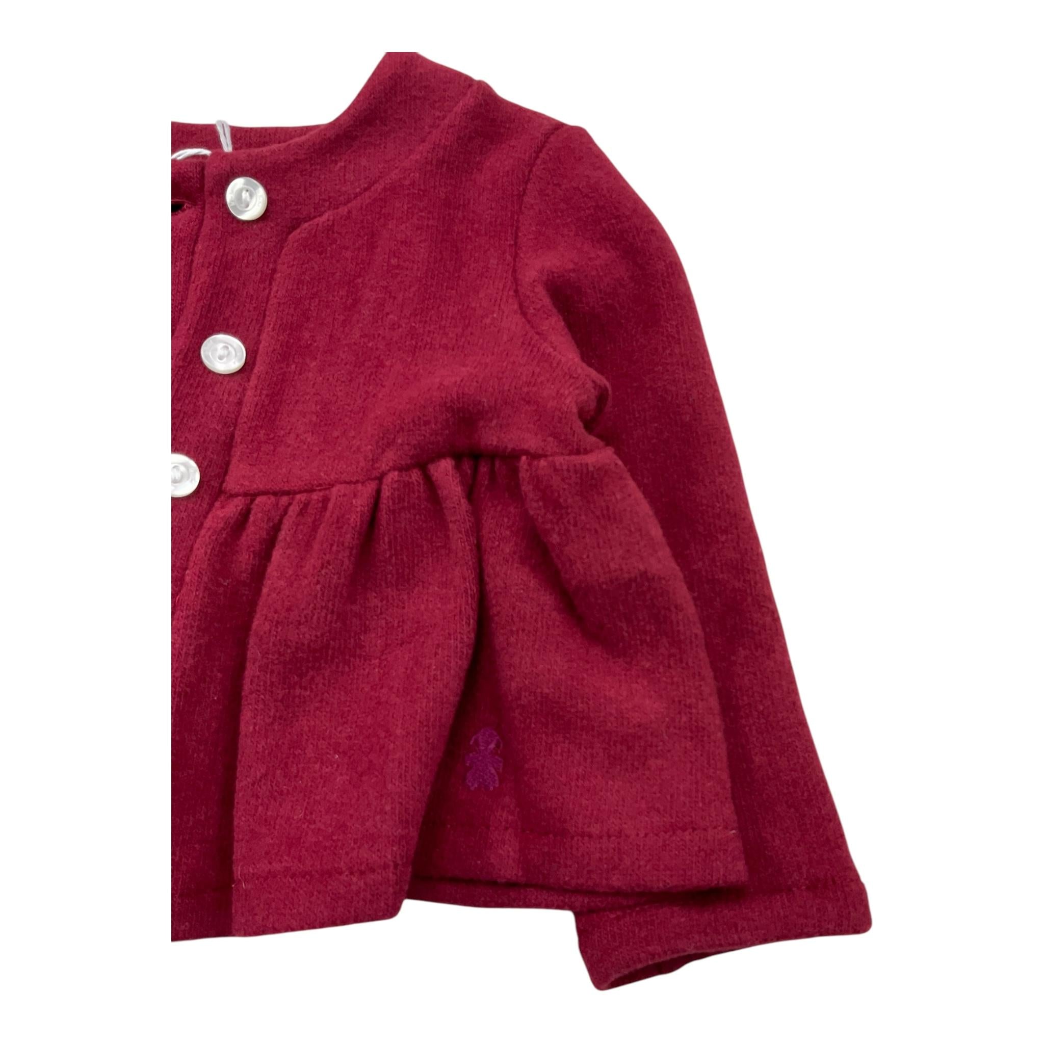 LE BEBE' cardigan tinta unita con bottoni in contrasto Rosso per Neonata LBG6076 ROSSO LE BEBE'