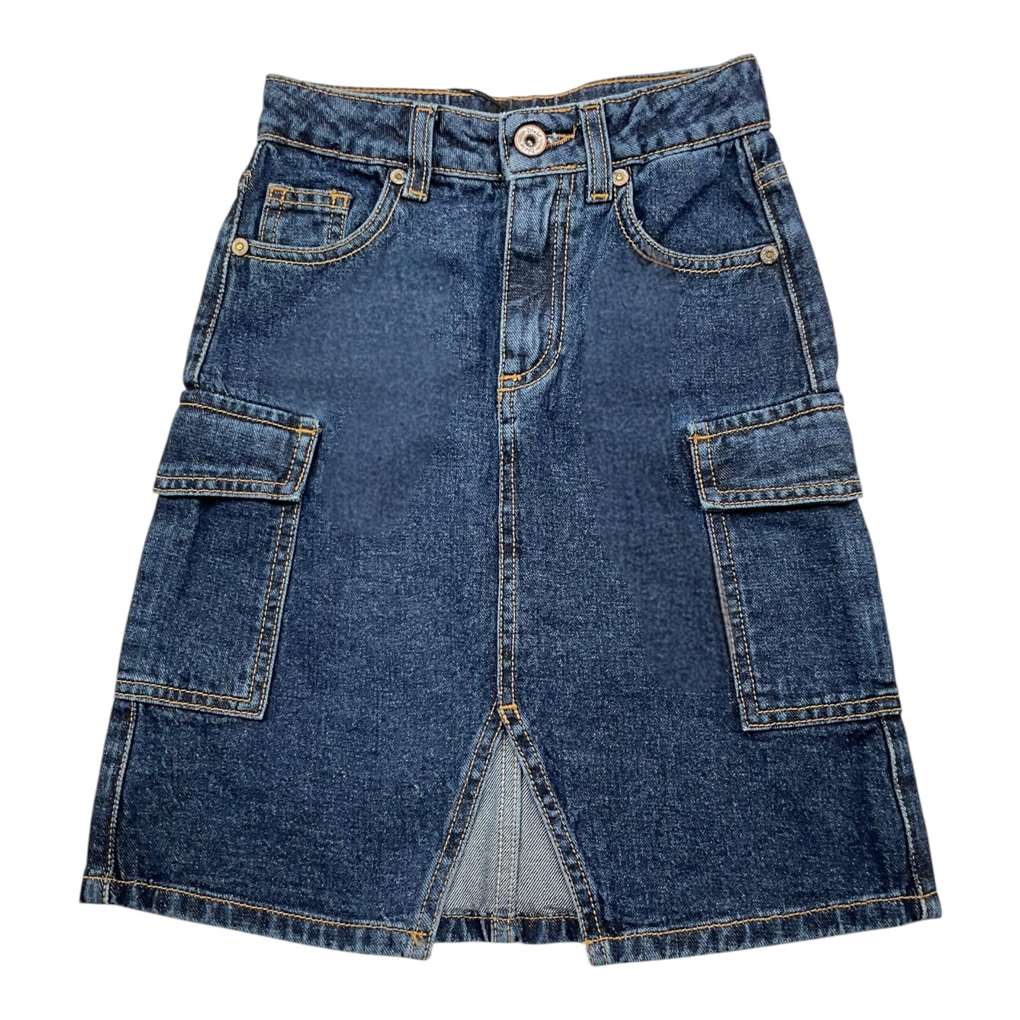 DIXIE gonna in denim tinta unita con girovita regolabile Blu per Bambina GB37010G67 BLU DIXIE