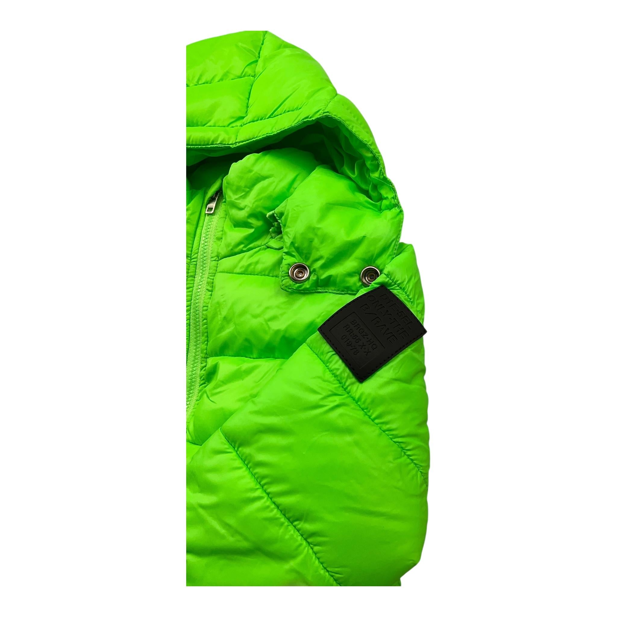 DIESEL giubbino tinta unita con cappuccio Verde fluo per Neonato K00102 VERDE FLUO DIESEL