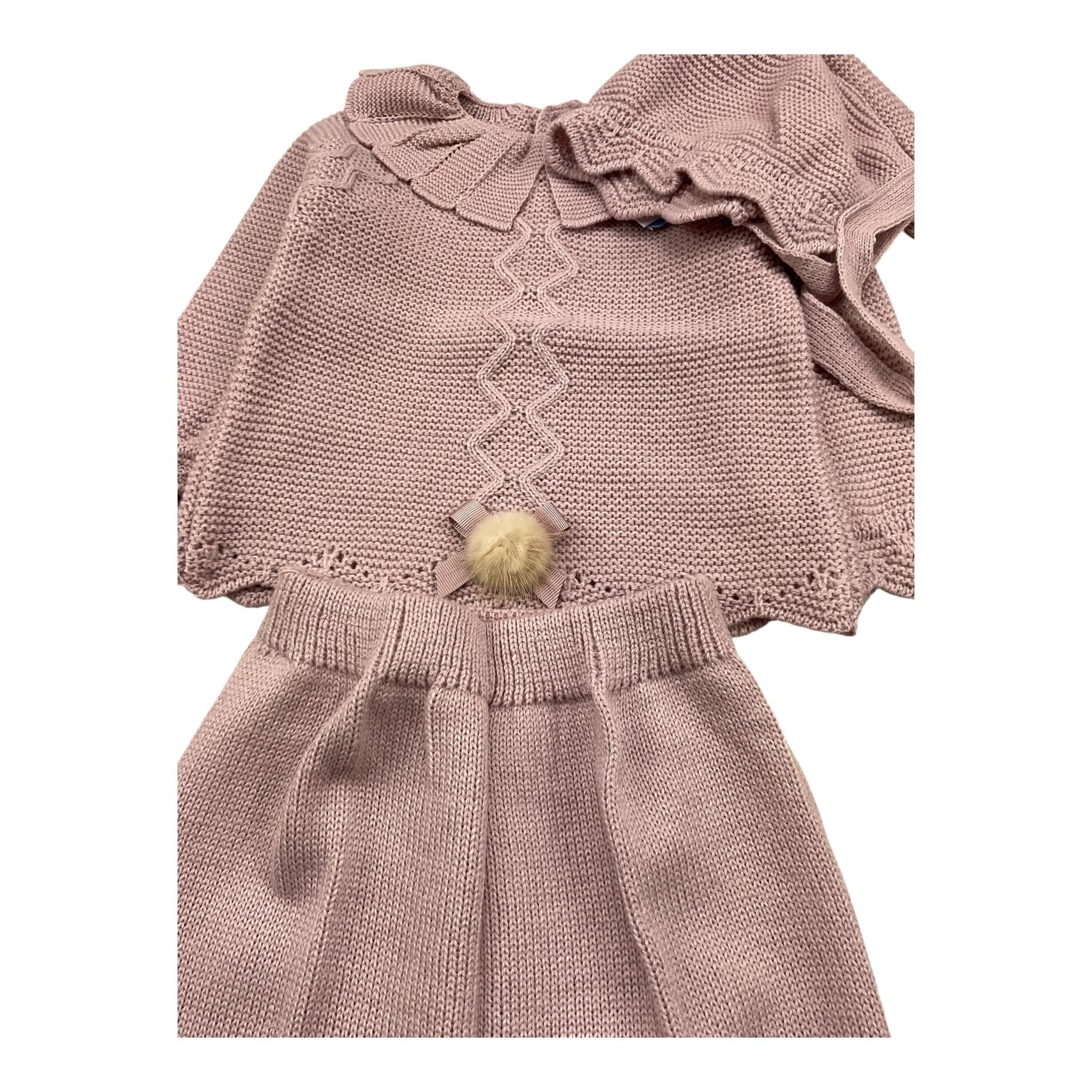 MAC ILUSIO'N completo 3 pezzi maglia-ghettina-cappello Rosa per Neonata 9406 ROSA MAC ILUSIO'N