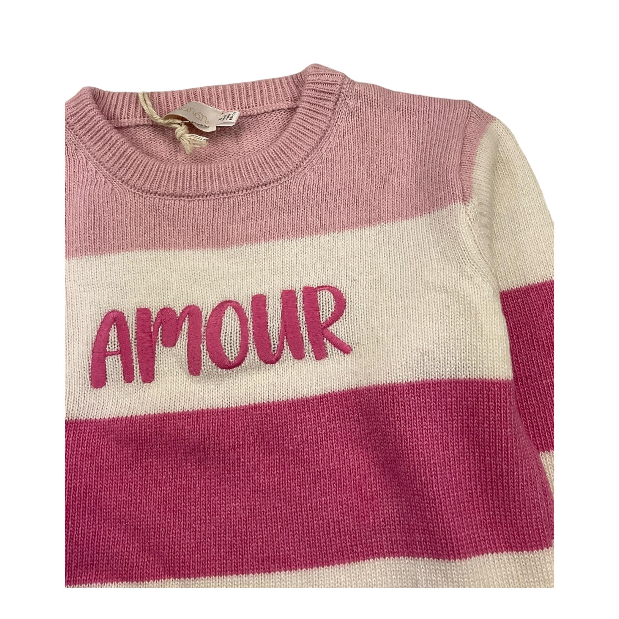 NANAN maglia girocollo tricolore Rosa per Bambina I24554 ROSA NANAN