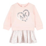 MICHAEL KORS abito manica lunga tinta unita Rosa per Neonata R30132 ROSA MICHAEL KORS