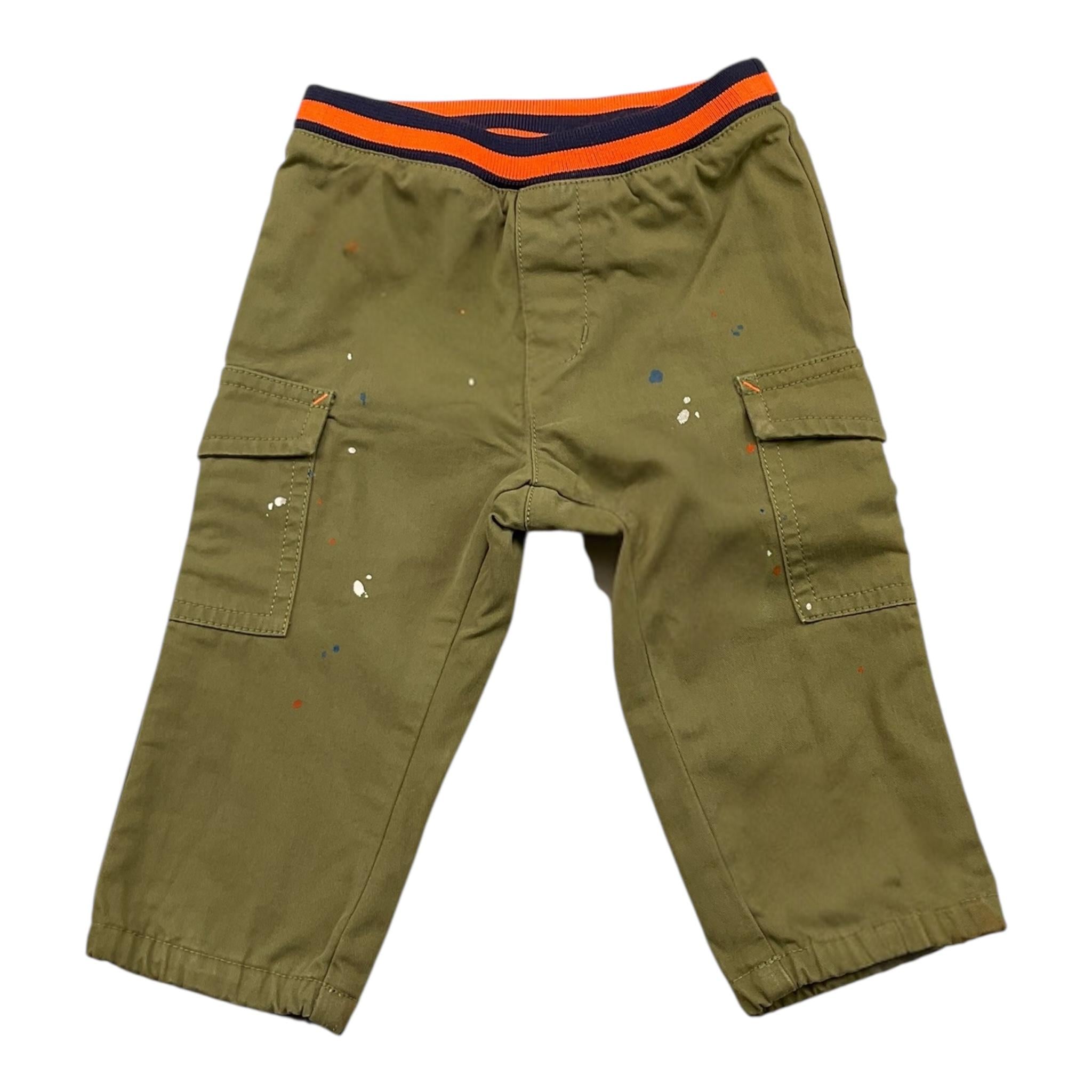 Billy bandit pantalone tinta unita con elastico in vita e tasconi Verde per Neonato PAN0442 VERDE Billy bandit