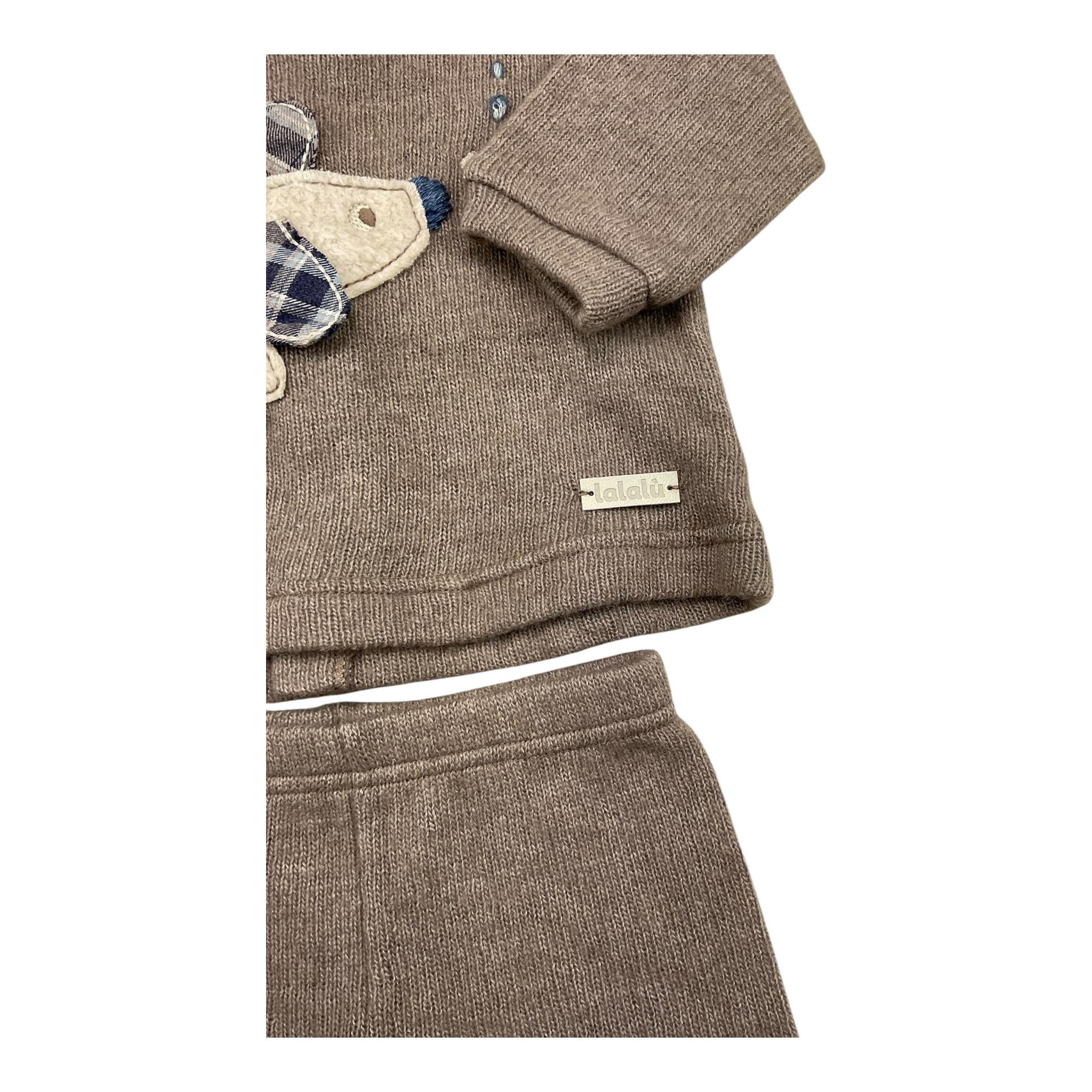 LALALU' completo 2 pezzi maglia-pantalone tinta unita Tortora per Neonato CPL3N TORTORA LALALU'