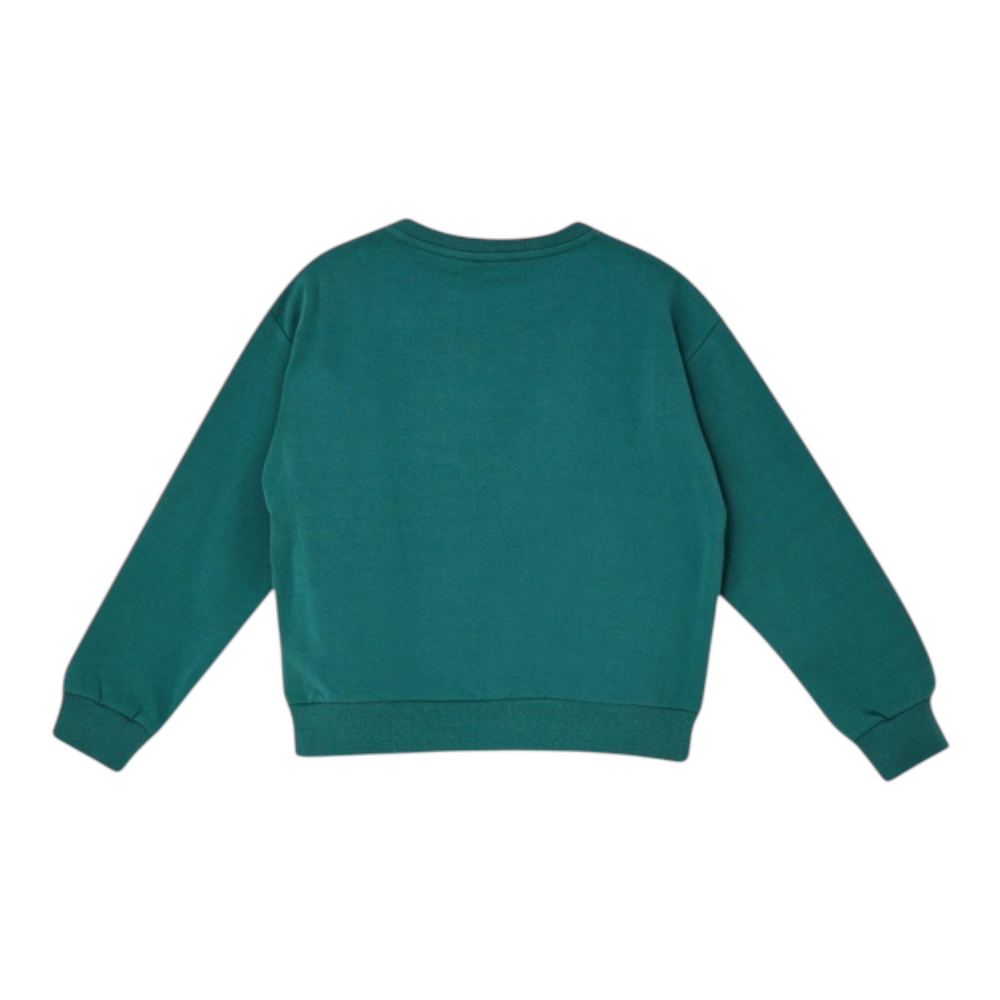 LIU JO felpa chiusa girocollo tinta unita cn brillantini Verde per Bambina GF3179 VERDE LIU JO