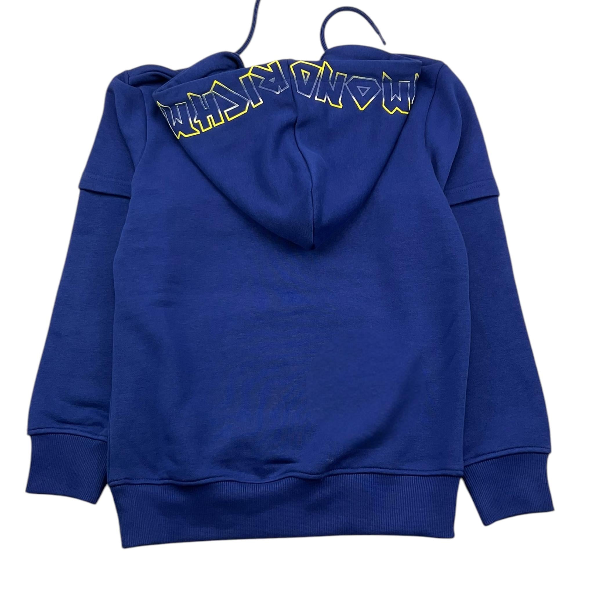 JOHN RICHMOND felpa chiusa con cappuccio tinta unita con stampa Blu per Bambino RBA25220FE BLU JOHN RICHMOND