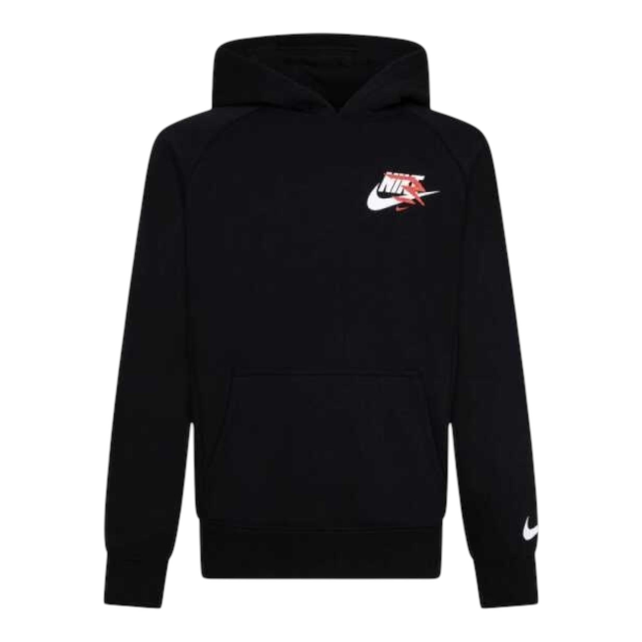 NIKE felpa tinta unita con cappuccio e stampa Nero per Bambino 9Q0868 NERO NIKE