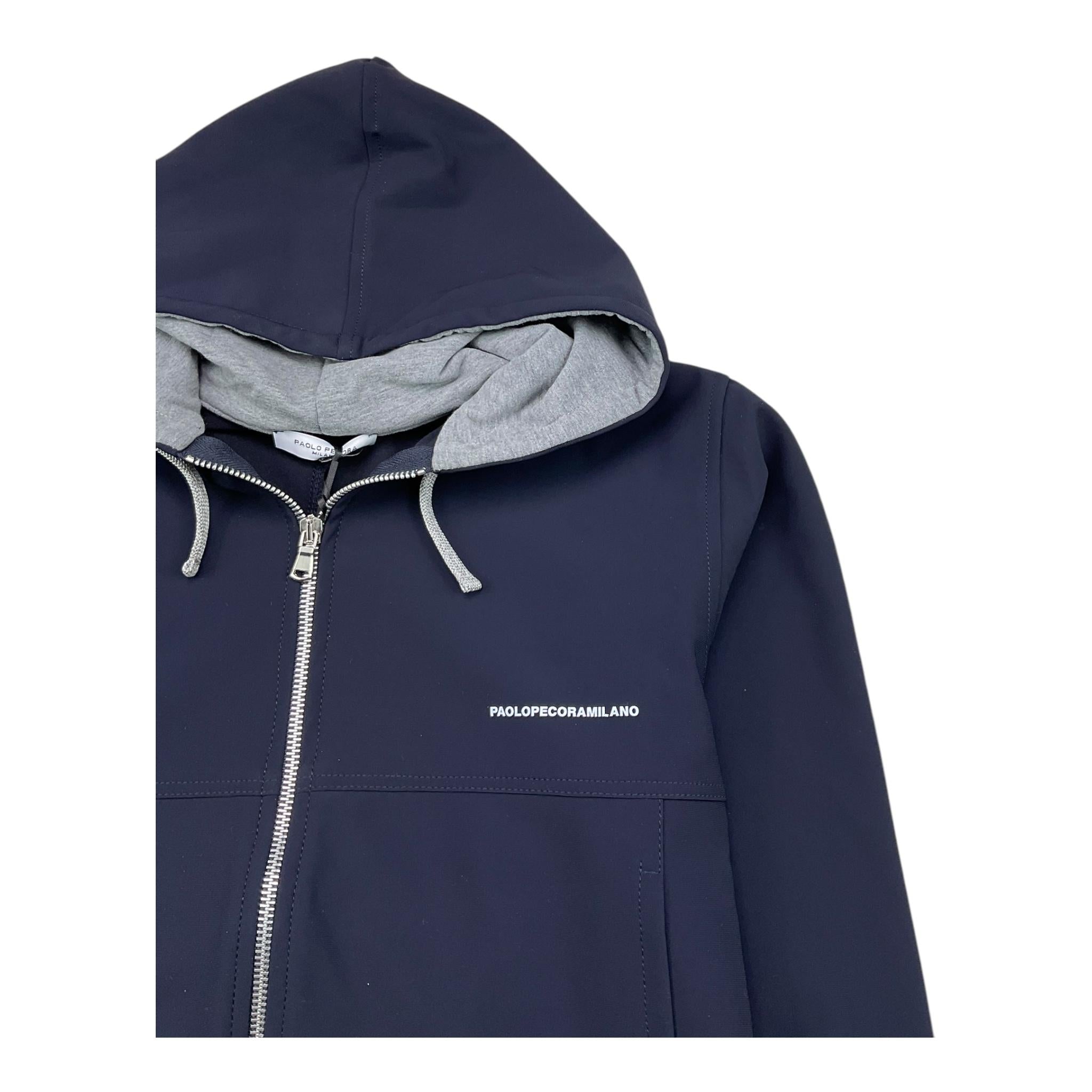 PAOLO PECORA felpa con zip e cappuccio tinta unita Blu per Bambino PP4130 BLU PAOLO PECORA