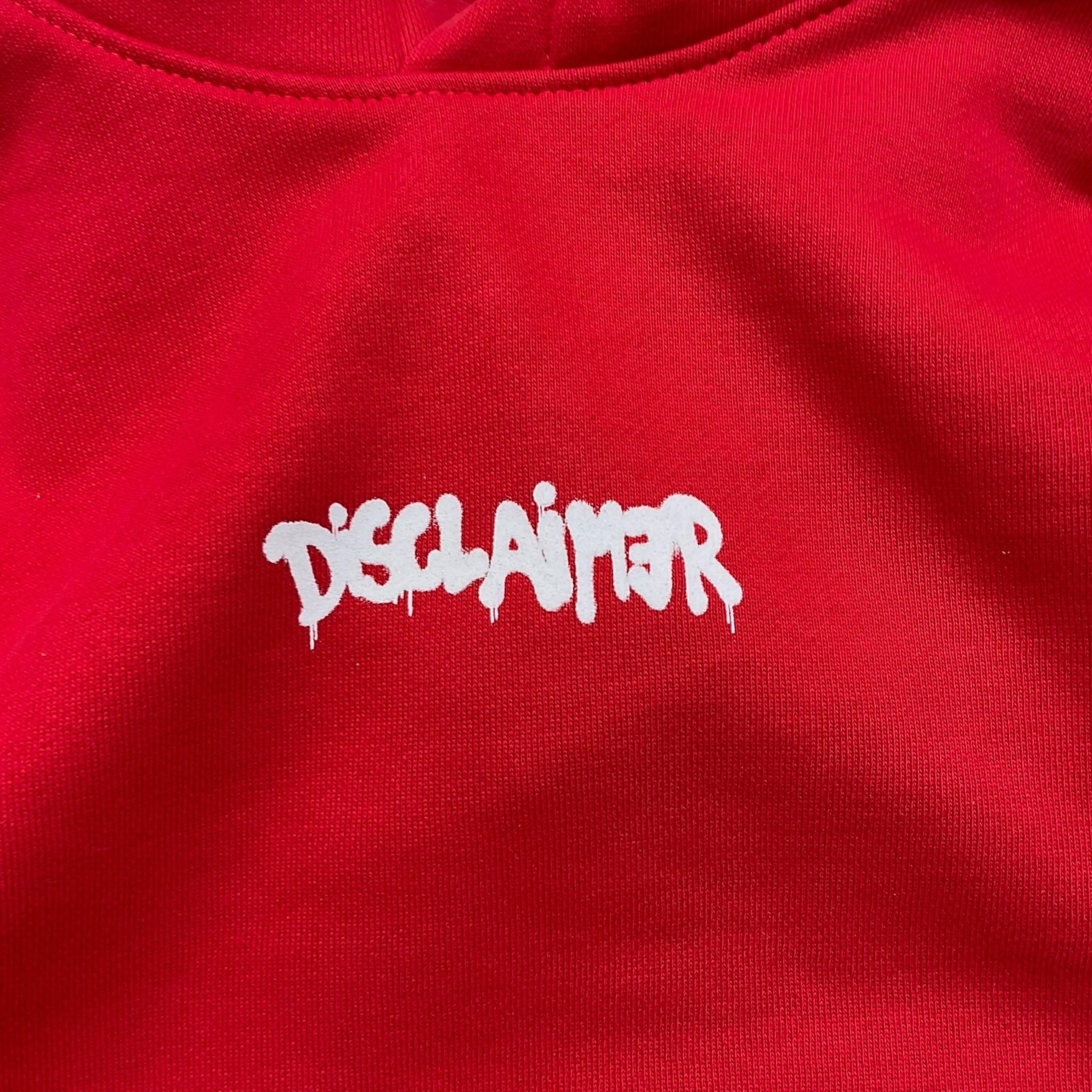 DISCLAIMER felpa tinta unita con cappuccio e stampa Rosso per Bambino 24IDK58236 ROSSO DISCLAIMER