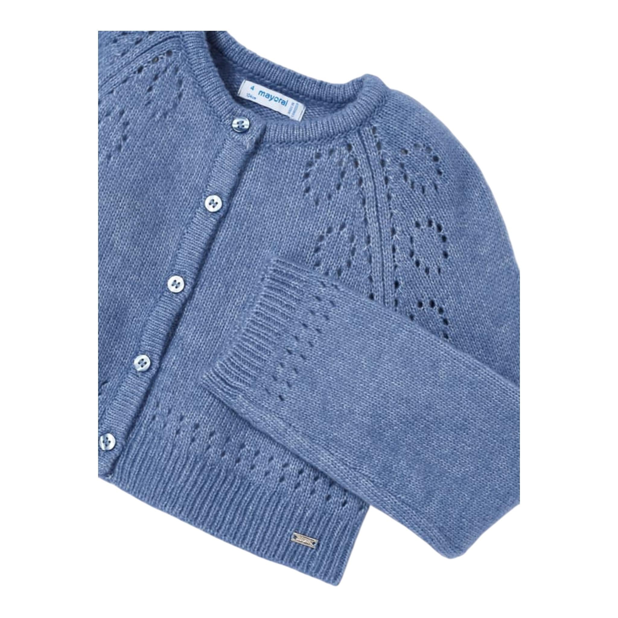 MAYORAL cardigan tinta unita traforato Blu per Bambina 4310 BLU MAYORAL