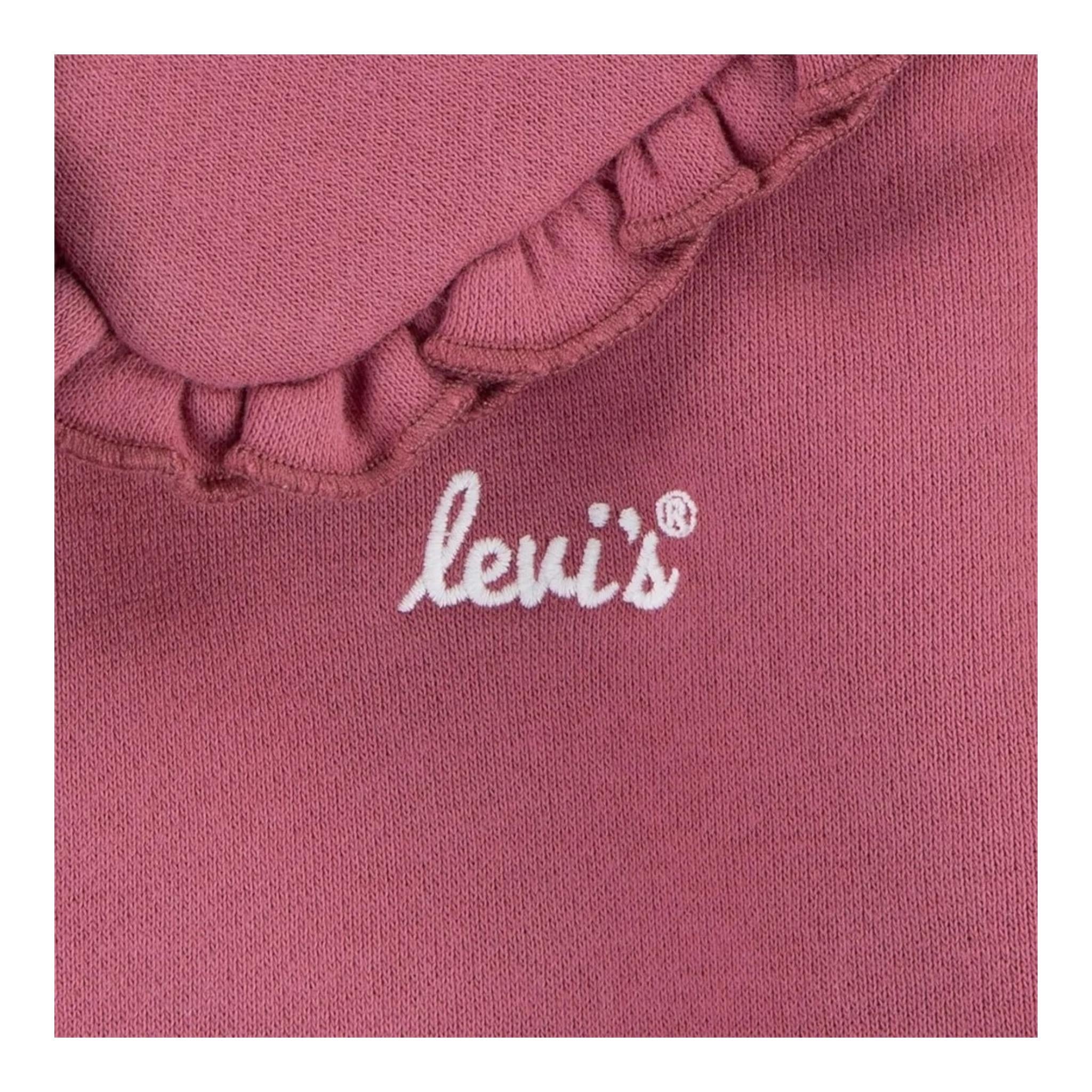 LEVI'S felpa tinta unita con colletto Rosa per Neonata 1EK989 ROSA LEVI'S