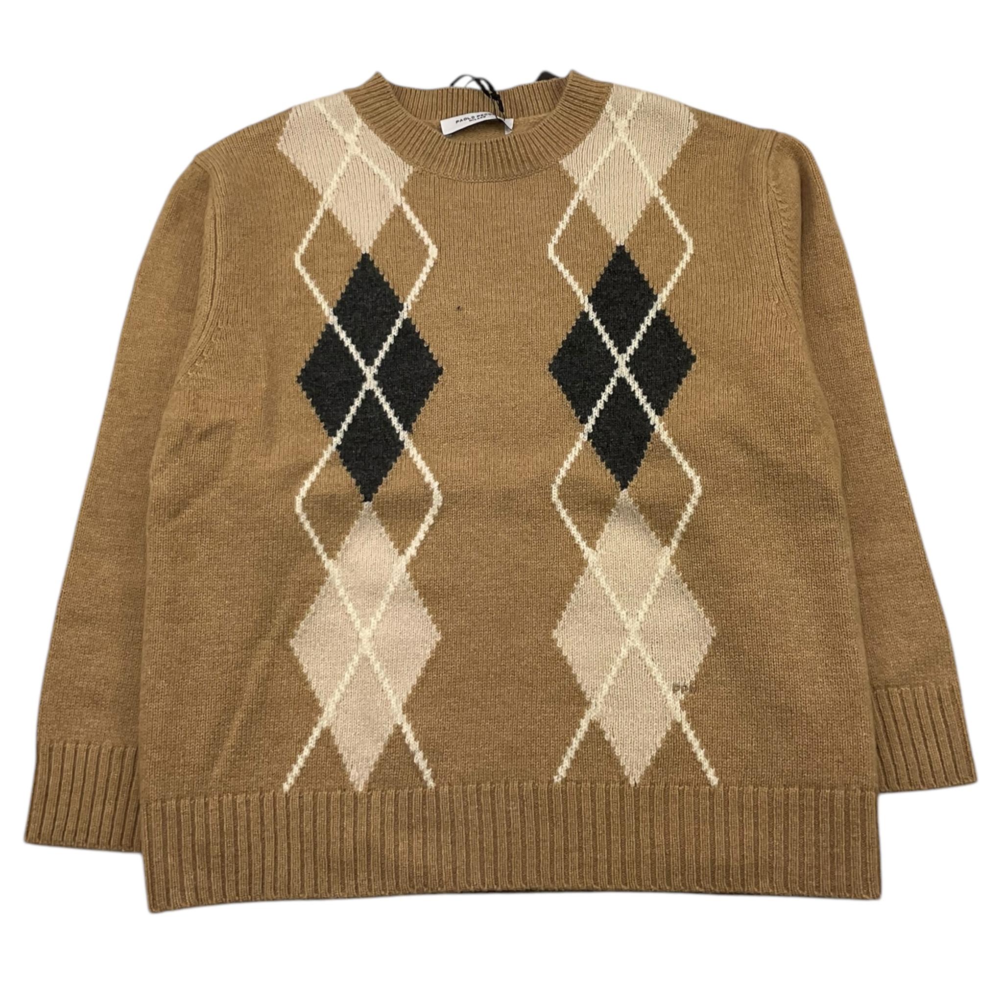 PAOLO PECORA maglia girocollo tinta unita con rombi Beige per Bambino PP4096 BEIGE PAOLO PECORA