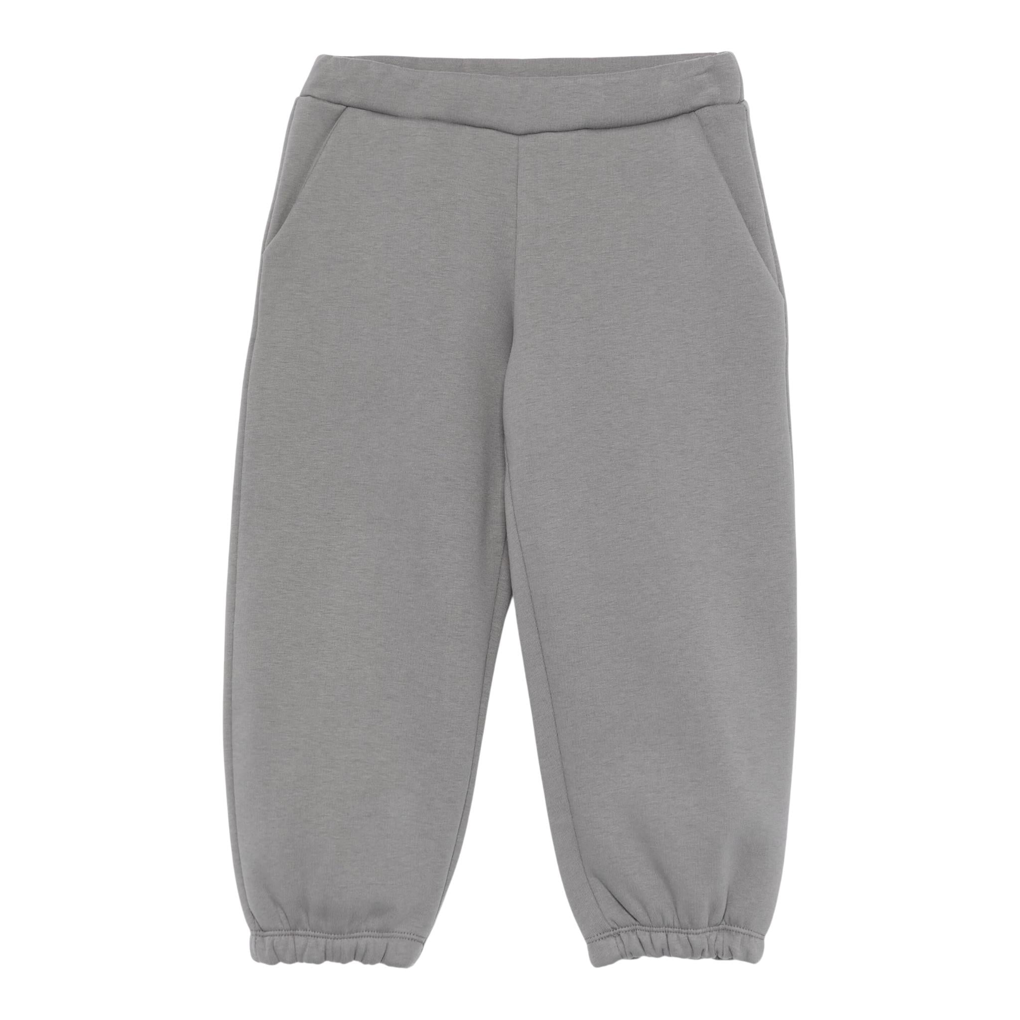 DOU DOU pantalone tuta tinta unita con logo Grigio per Bambino DV6P80 GRIGIO DOU DOU