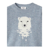 IL GUFO maglia girocollo tinta unita con ricamo orso Azzurro per Neonato A24MA457EM220 AZZURRO IL GUFO