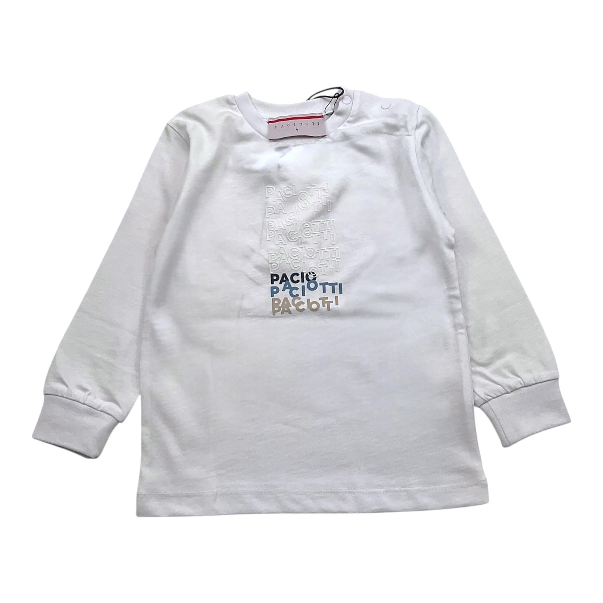 CESARE PACIOTTI shirt girocollo tinta unita con stampa in contrasto Bianco per Neonato TSP5370B BIANCO CESARE PACIOTTI