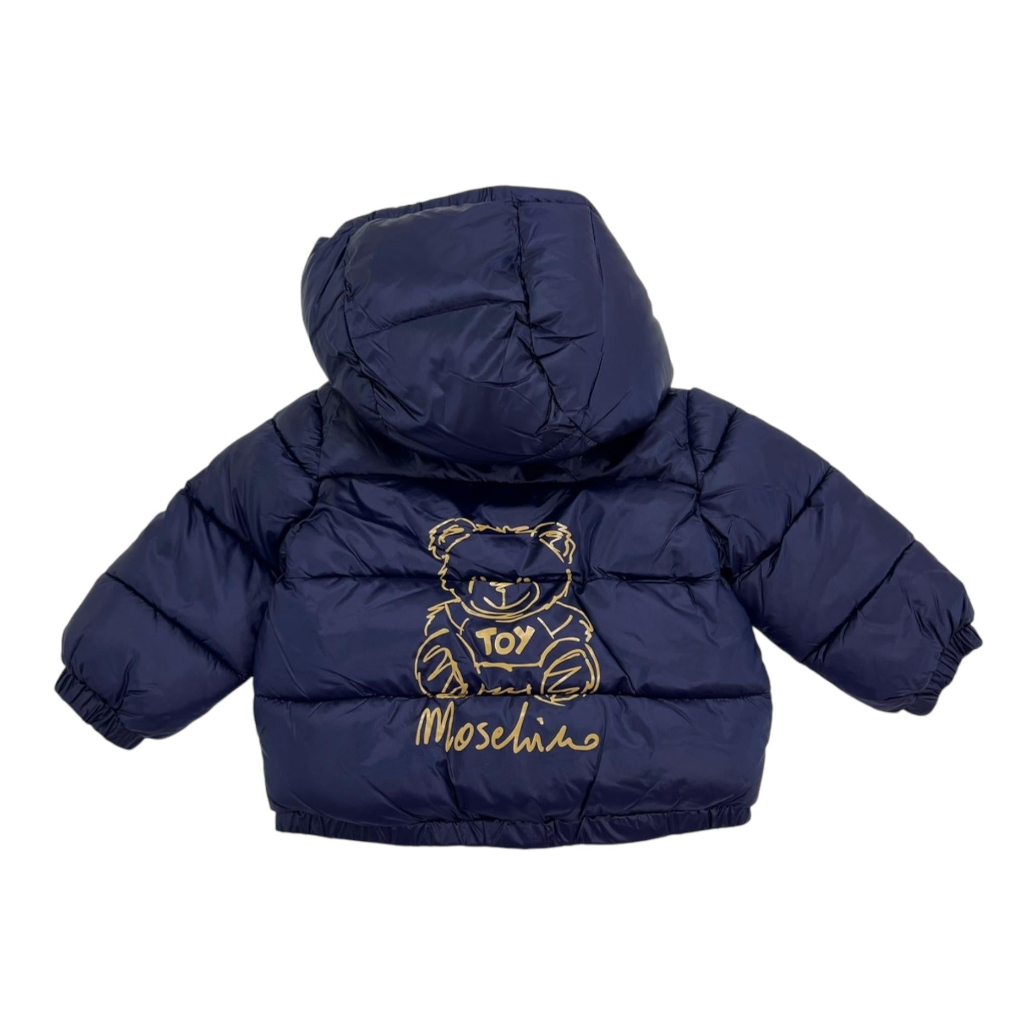 MOSCHINO giubbino tinta unita con zip e cappuccio Blu per Bambino HMS043 BLU MOSCHINO
