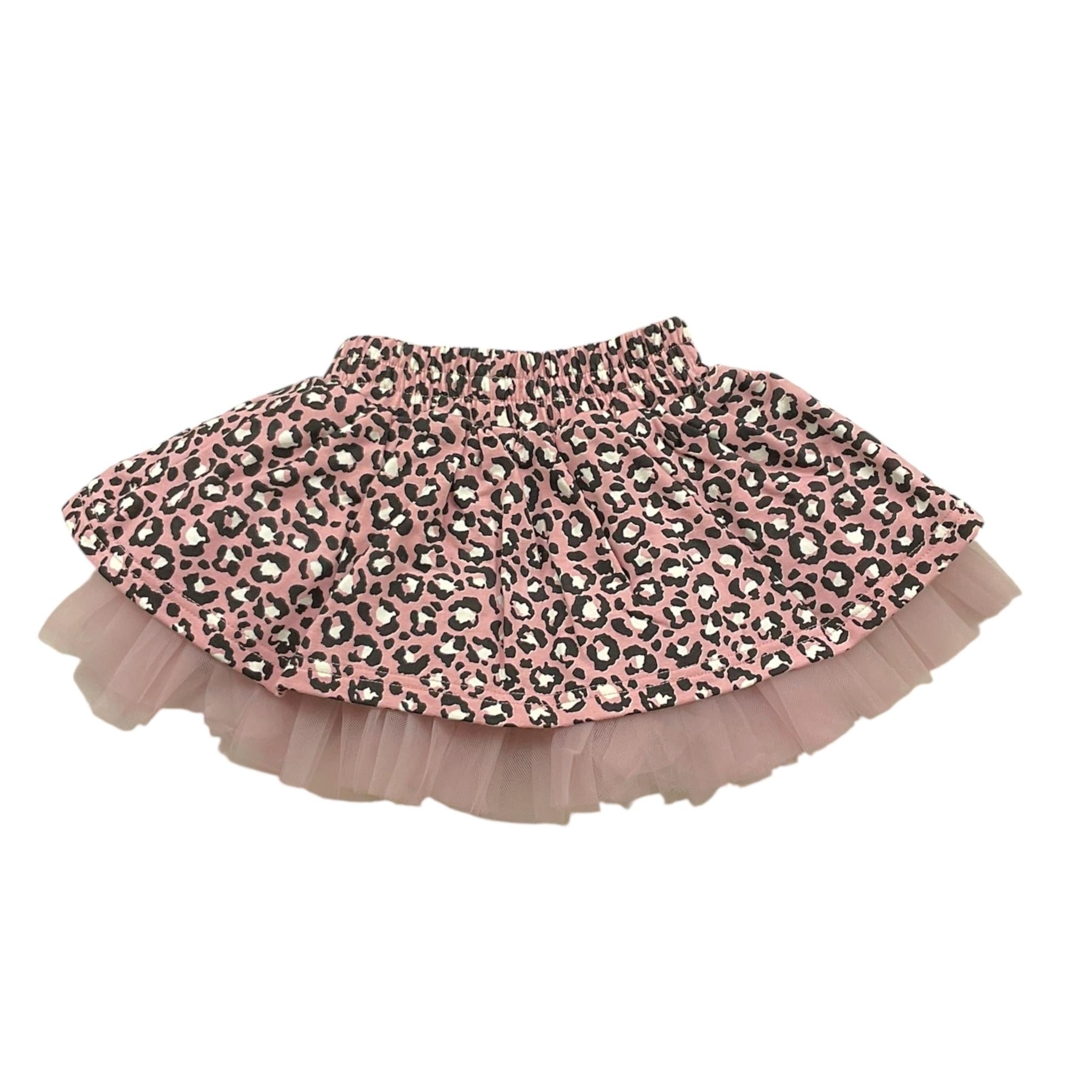 Y-CLU gonna tinta unita con fantasia maculata Rosa per Neonata YN20773 ROSA Y-CLU