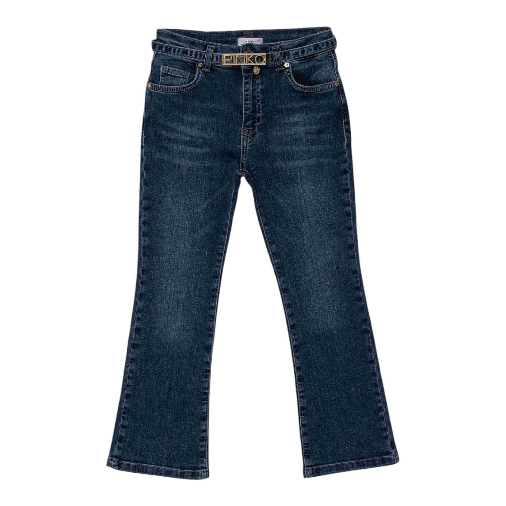 PINKO jeans tinta unita con cintura Blu per Bambina F4PIJGDP111 BLU PINKO