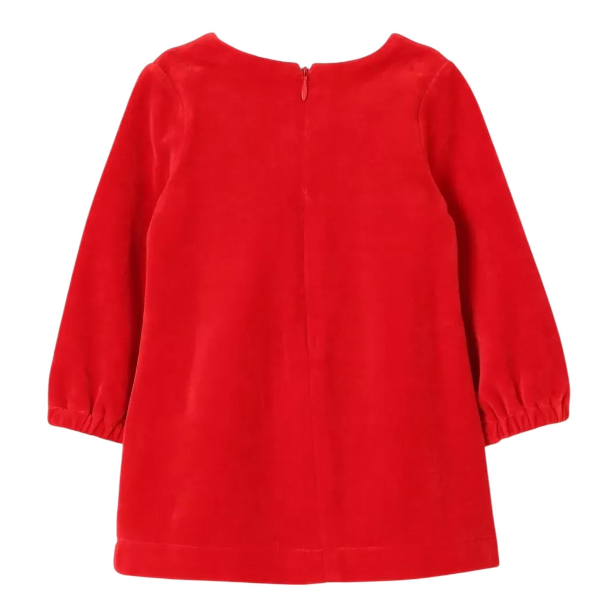 MOSCHINO abito manica lunga in ciniglia tinta unita Rosso per Neonata MDV0BJ ROSSO MOSCHINO
