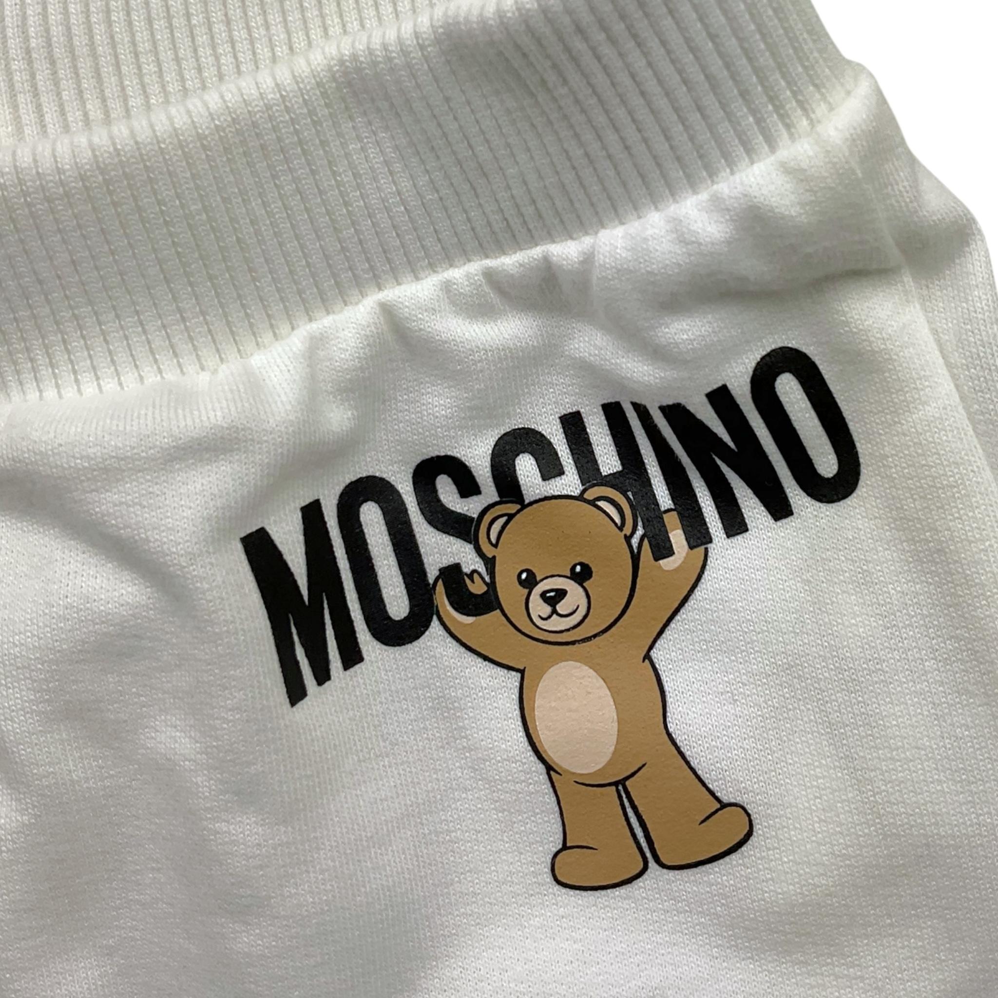 MOSCHINO completo 2pz felpa-pantalone tinta unita Bianco per Neonato MUK05G BIANCO MOSCHINO