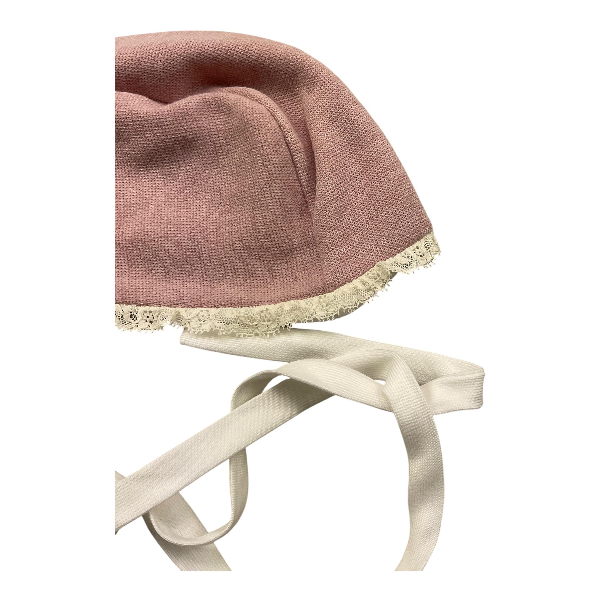 LA STUPENDERIA cappello tinta unita con ricami Rosa per Neonata TBCP10X ROSA LA STUPENDERIA