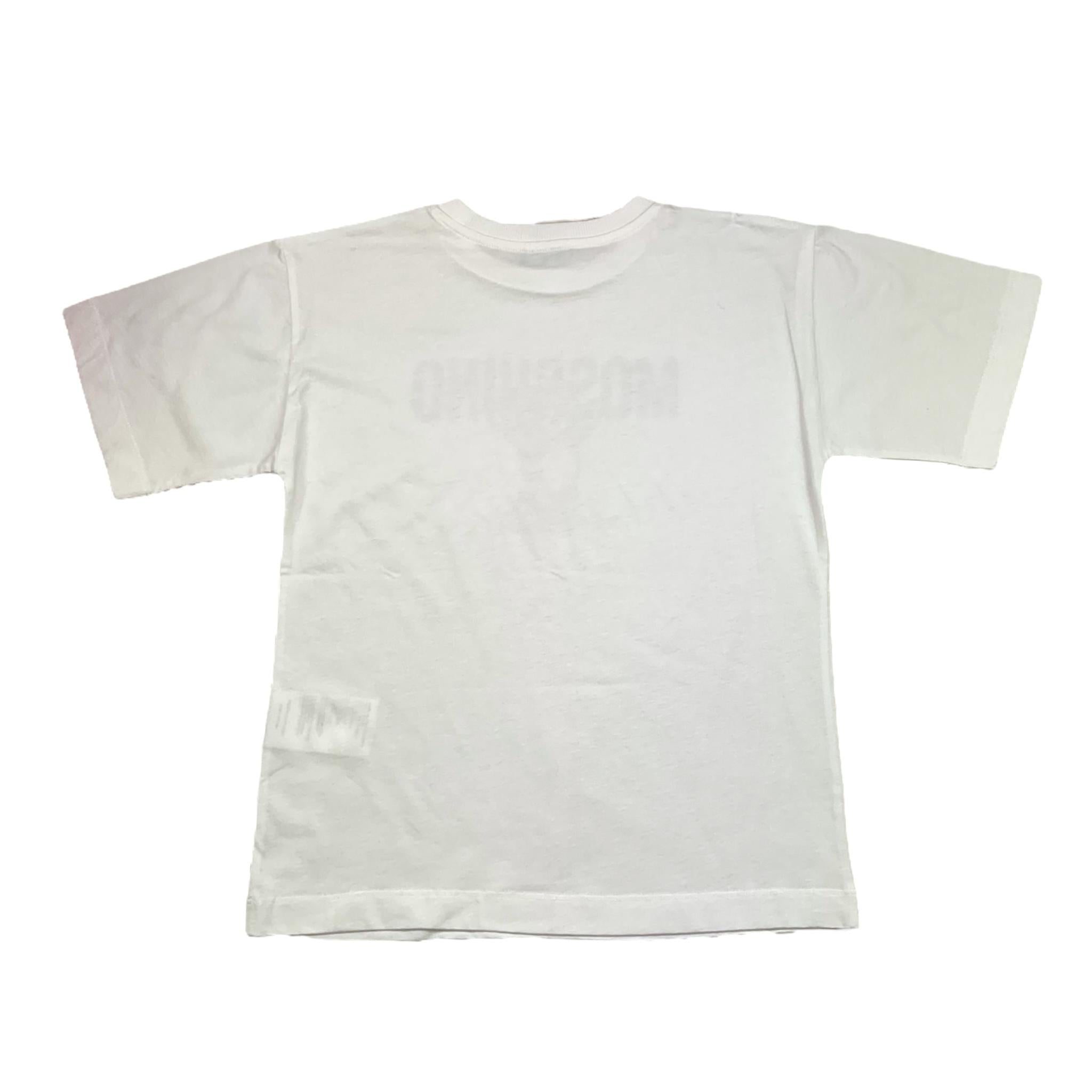 MOSCHINO t-shirt girocollo tinta unita con stampa Bianco per Bambino HMM05G BIANCO MOSCHINO