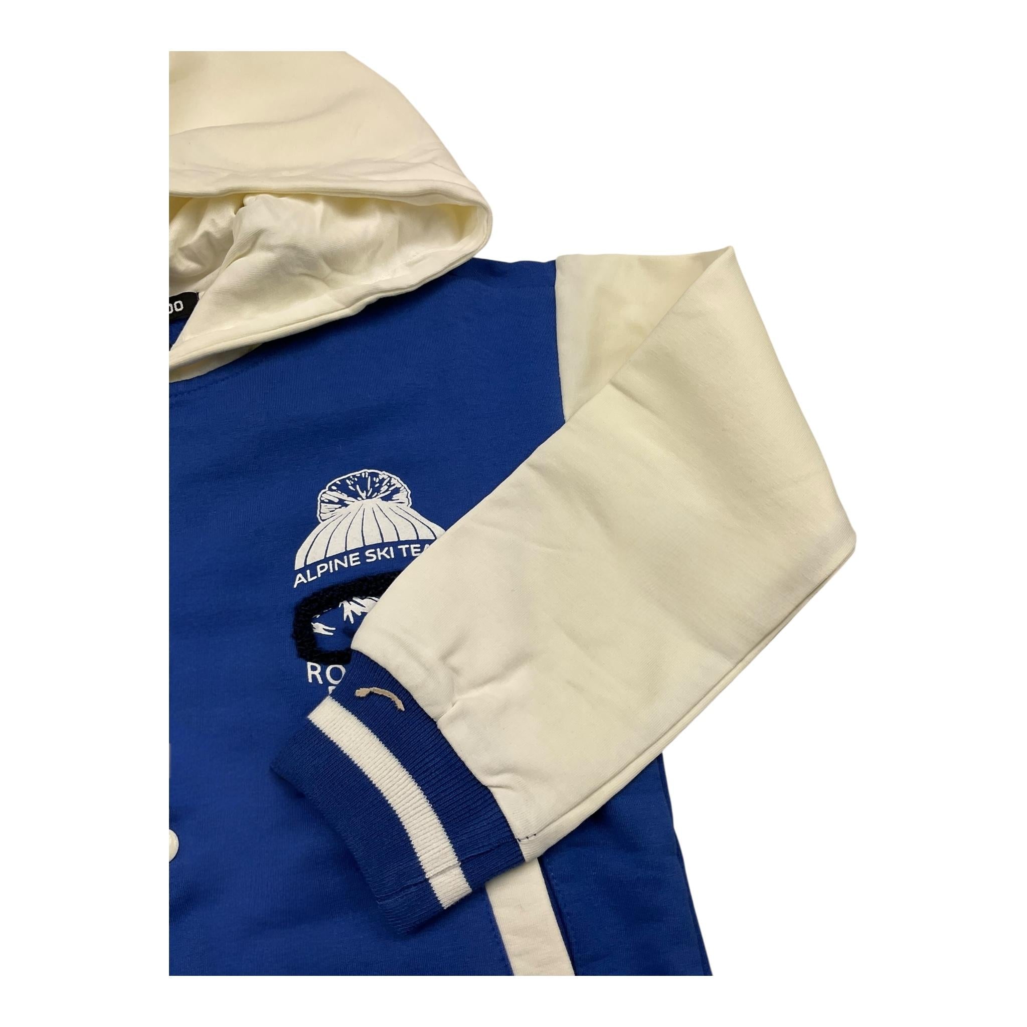 DANIELE ALESSANDRINI felpa cn bottoni con maniche e cappuccio in contrasto Blu per Bambino NT2169B BLU DANIELE ALESSANDRINI