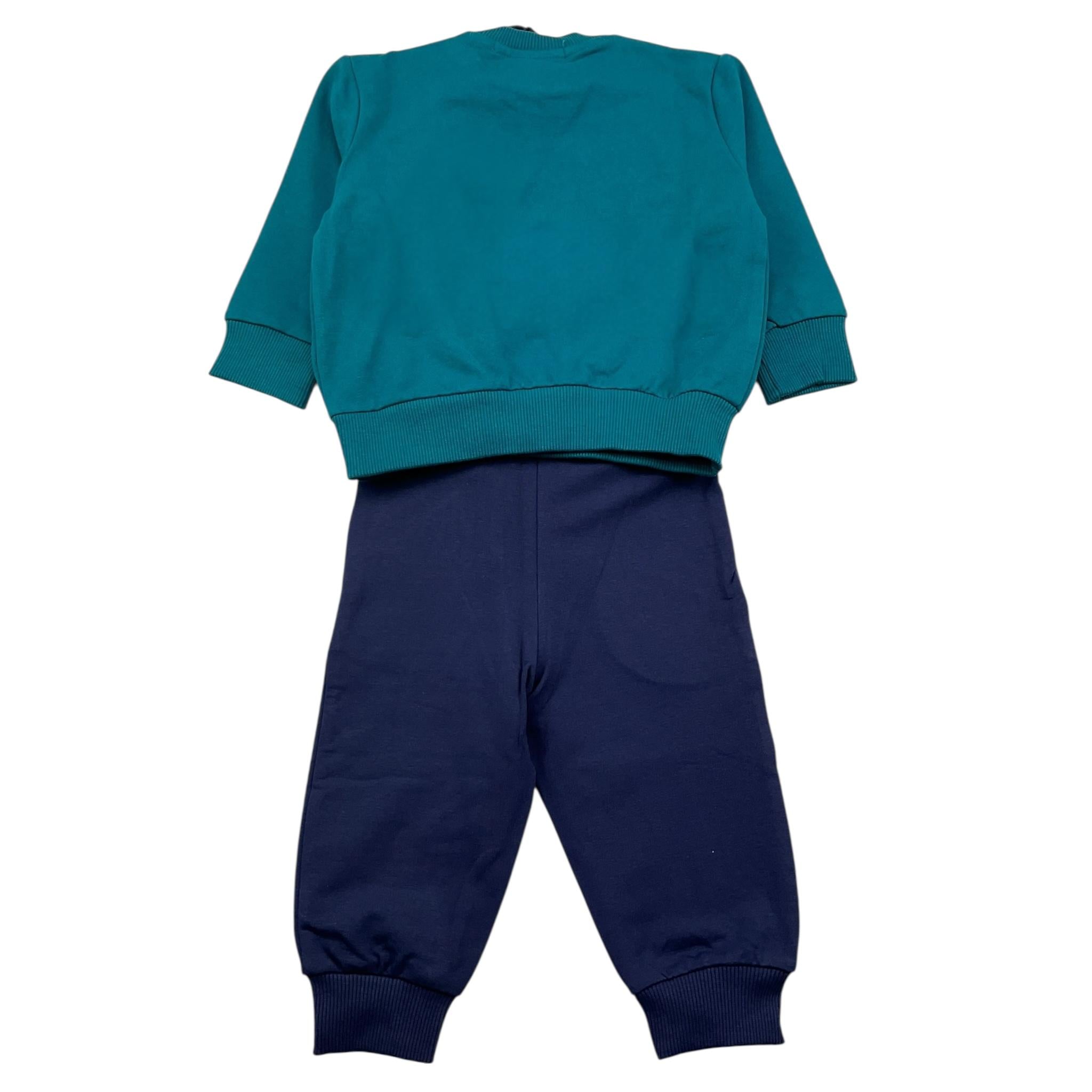 CESARE PACIOTTI completo bicolore 2pz felpa-pantalone Blu/verde per Neonato COMP5310BXX BLU/VERDE CESARE PACIOTTI