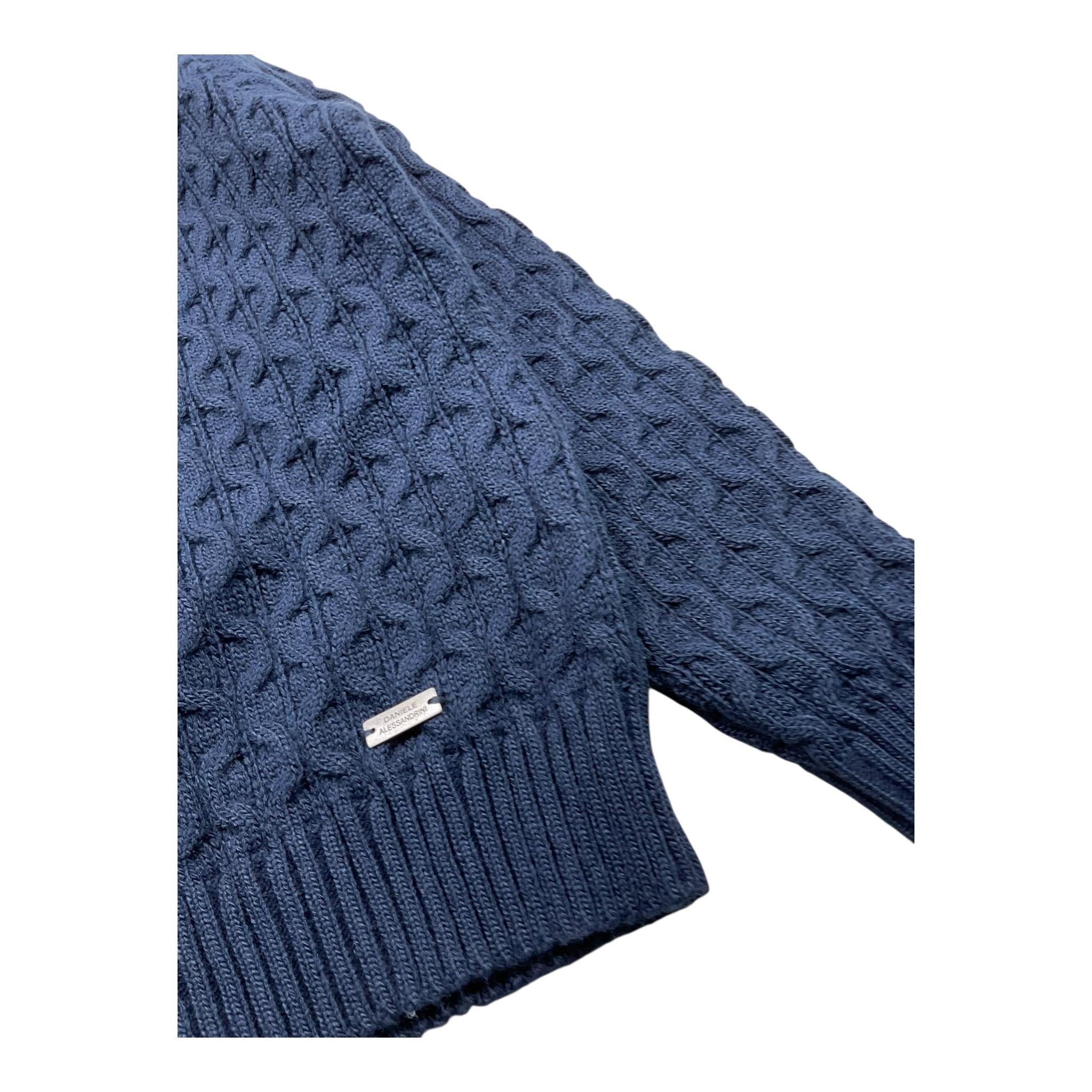 DANIELE ALESSANDRINI maglia girocollo tinta unita Blu per Bambino 1231W1408X BLU DANIELE ALESSANDRINI