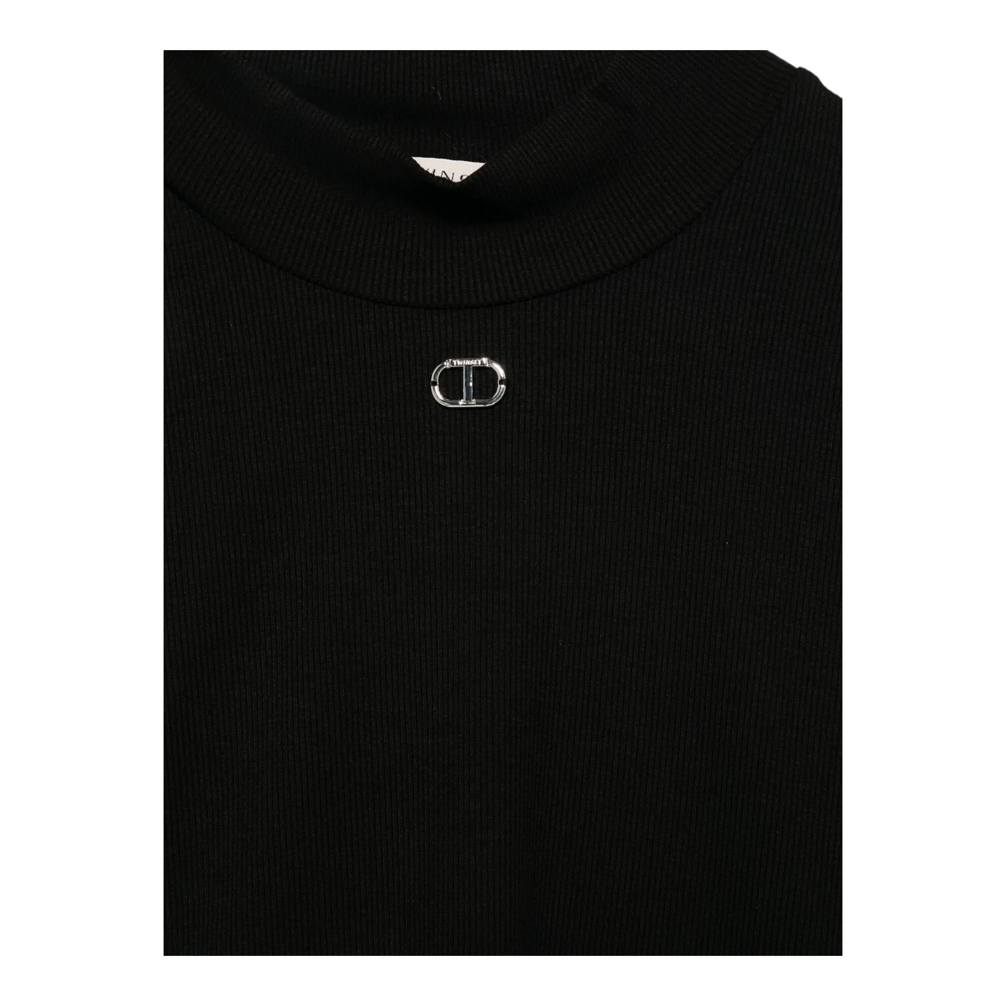 TWINSET maglia tinta unita mezzo collo Nero per Bambina 242GJ2434 NERO TWINSET