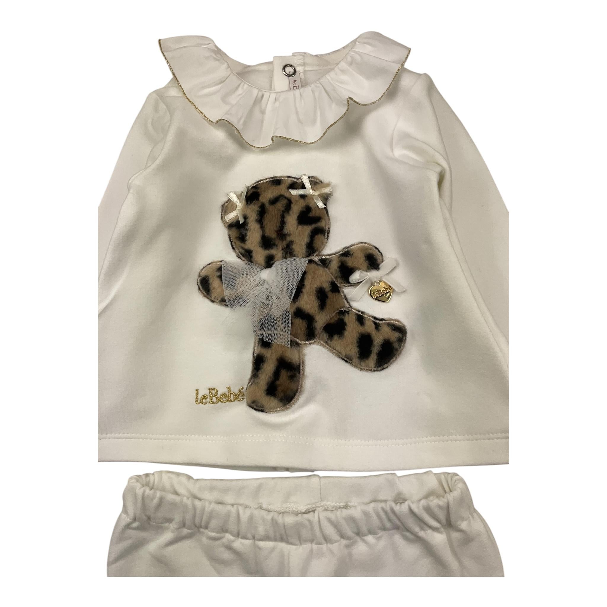 LE BEBE' completo 2pz maglia-ghettina tinta unita Bianco per Neonata LBG6031 BIANCO LE BEBE'