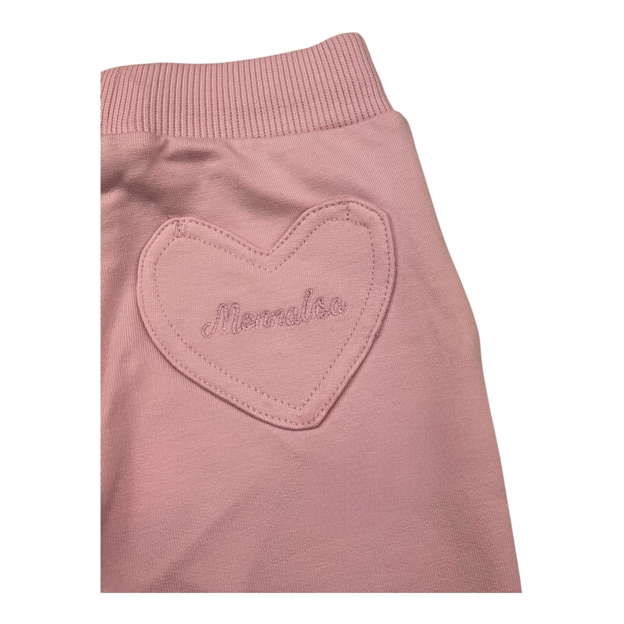 MONNALISA pantalone tuta tinta unita con tasca cuore Rosa per Neonata 39B407 ROSA MONNALISA
