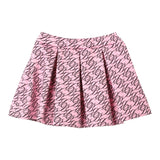 MISS BLUMARINE gonna tinta unita con elastico in vita e stampe logo Rosa per Bambina IF4081 ROSA MISS BLUMARINE